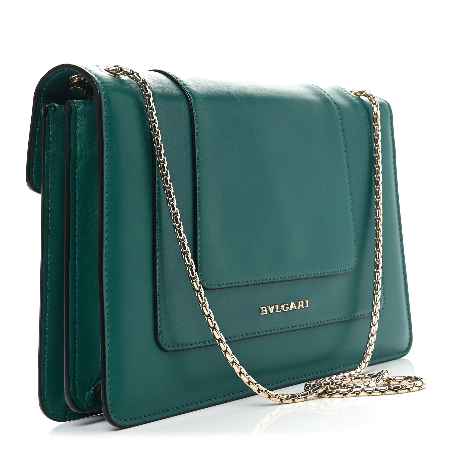 Calfskin Serpenti Forever Shoulder Bag Emerald Green