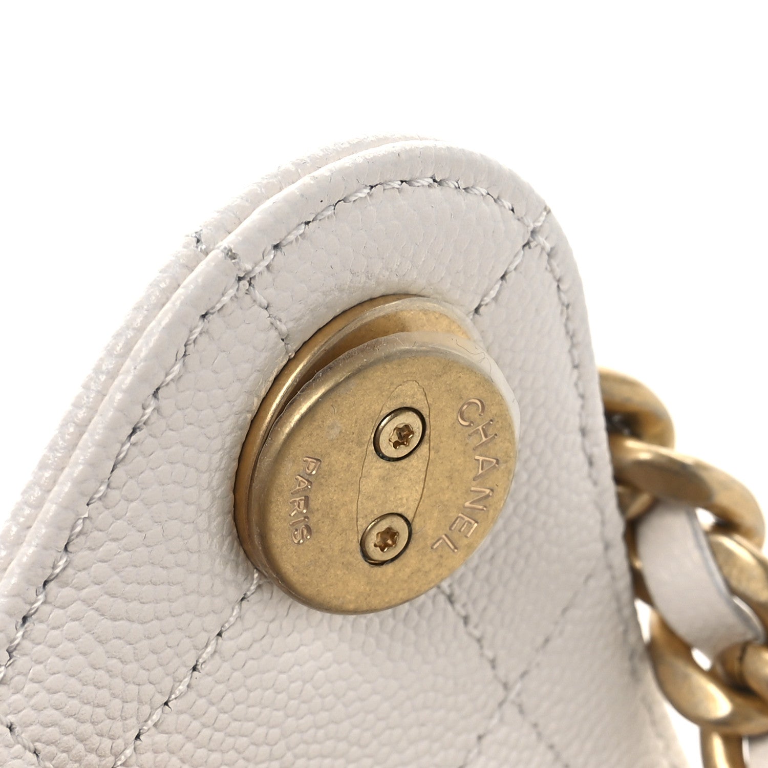 Caviar Quilted Small Chanel 25 Handbag White