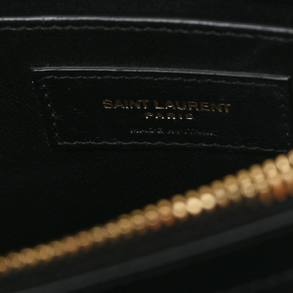 Calfskin Y Quilted Monogram Small Loulou Chain Satchel Black