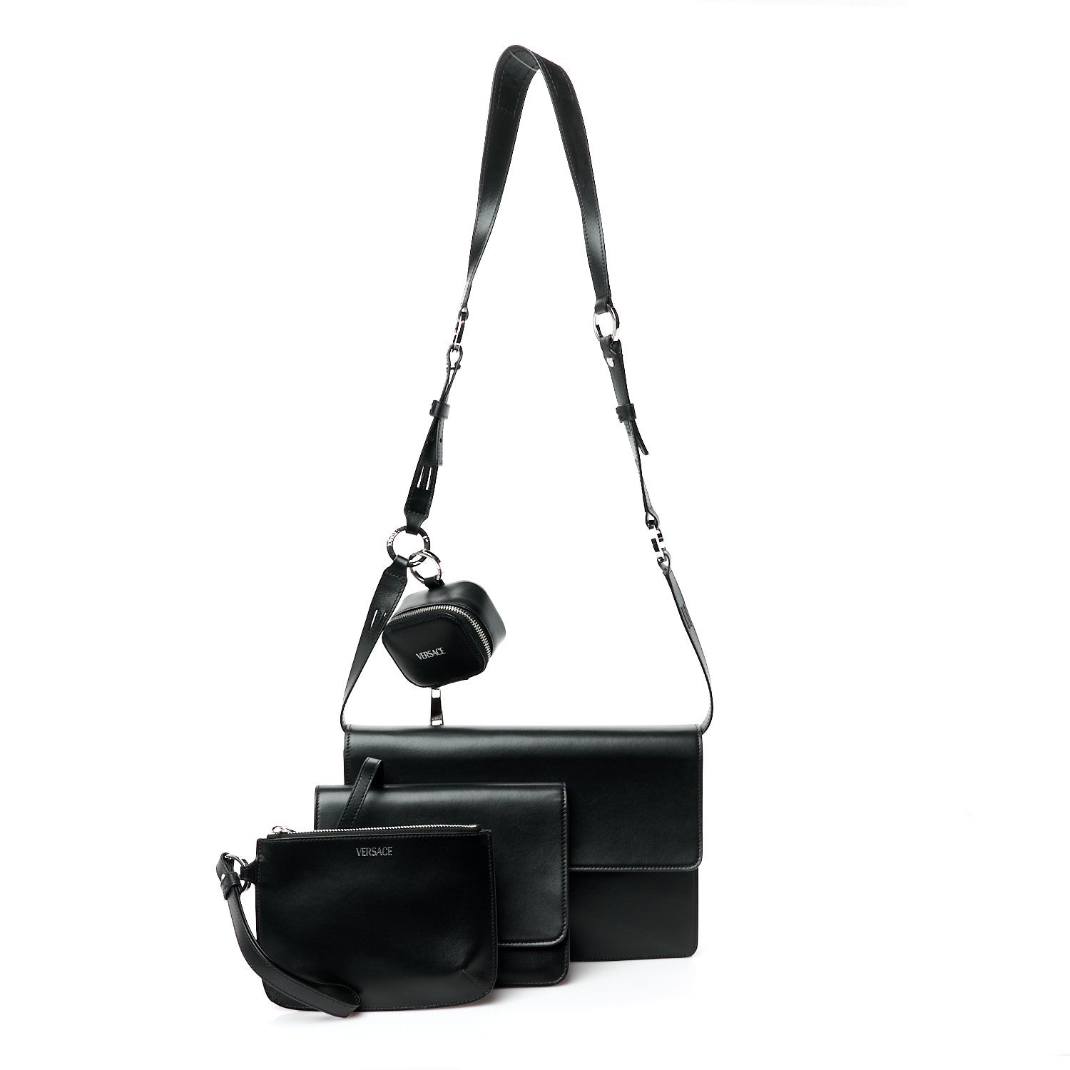 Calfskin Cargo Modular Messenger Bag Black