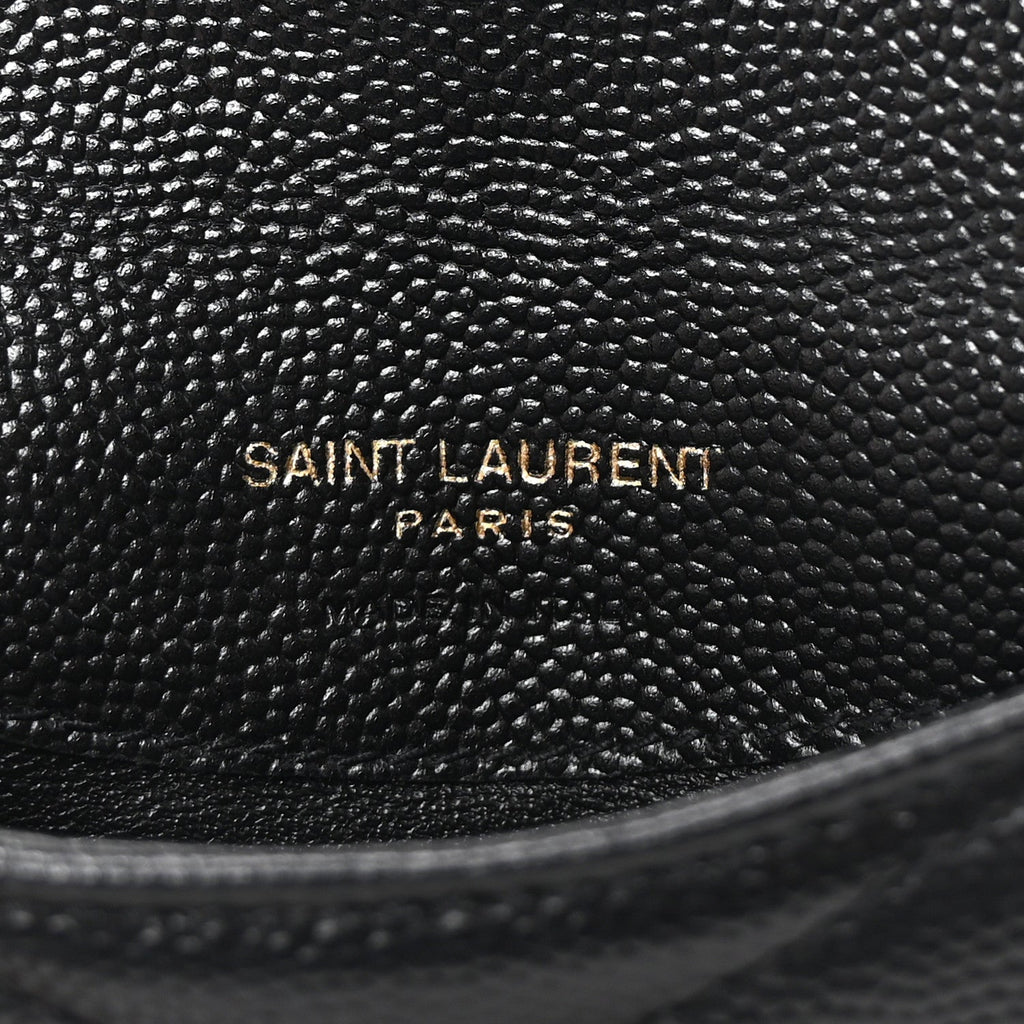 Grain De Poudre Matelasse Chevron Monogram Compact Wallet Black