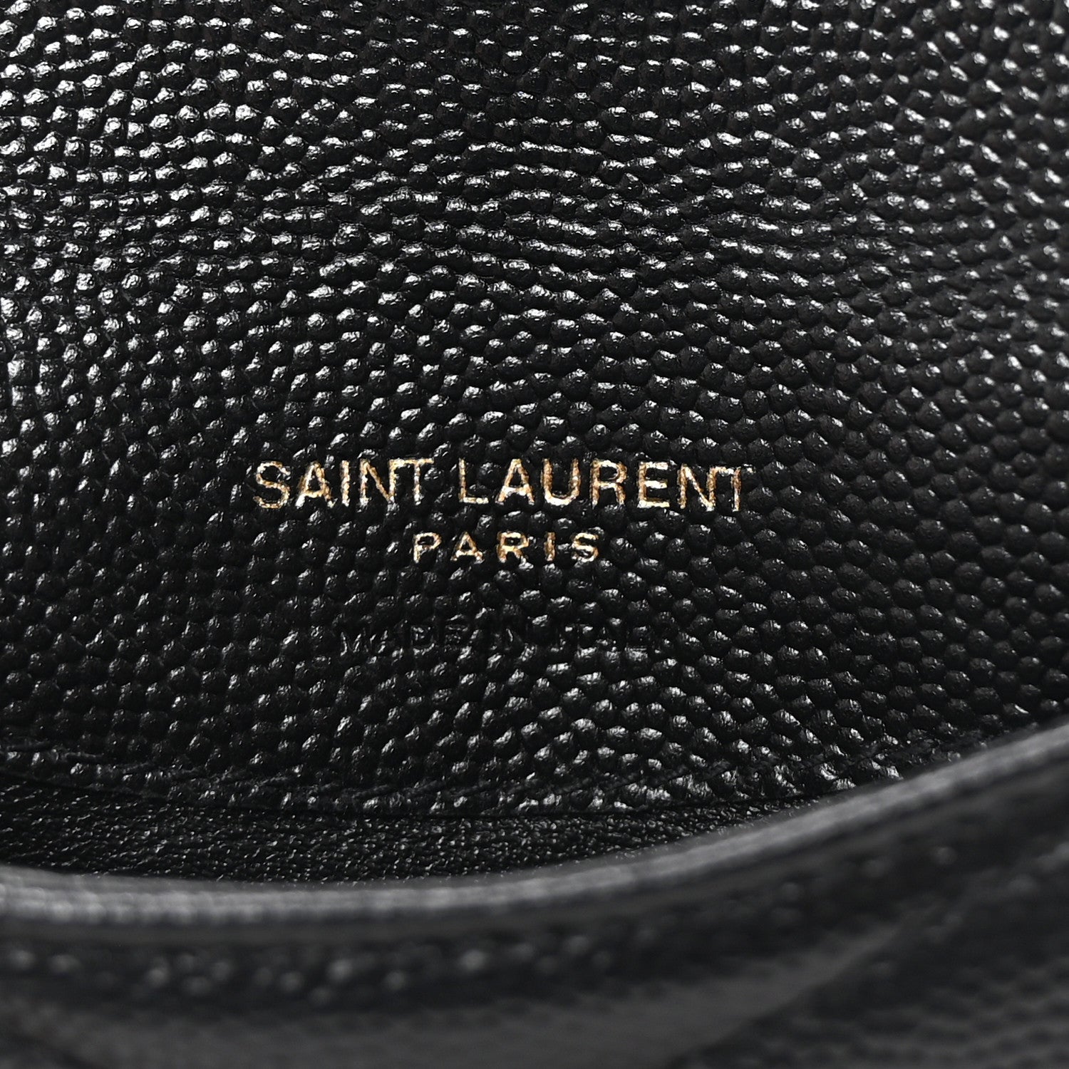 Grain De Poudre Matelasse Chevron Monogram Compact Wallet Black