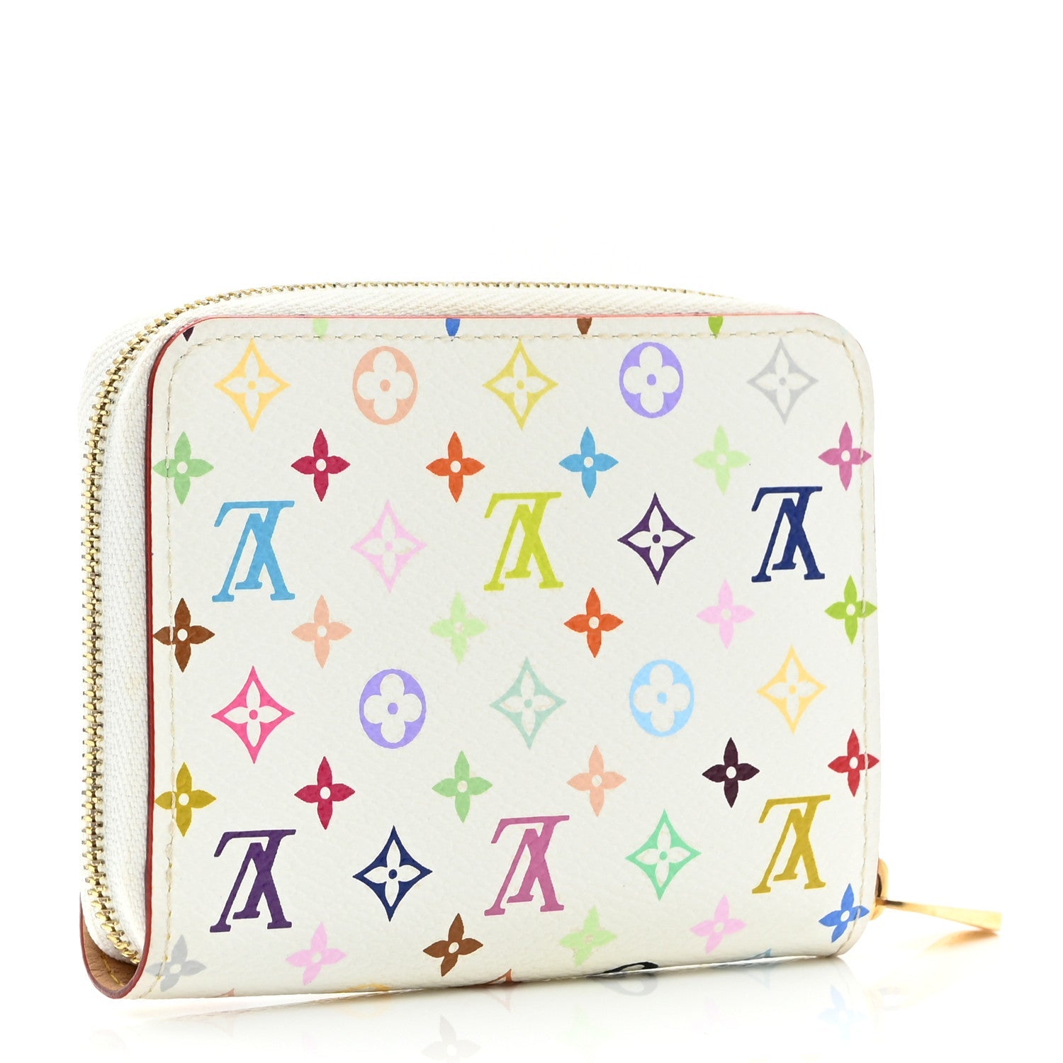 Monogram Multicolor Zippy Coin Purse Wallet White Litchi