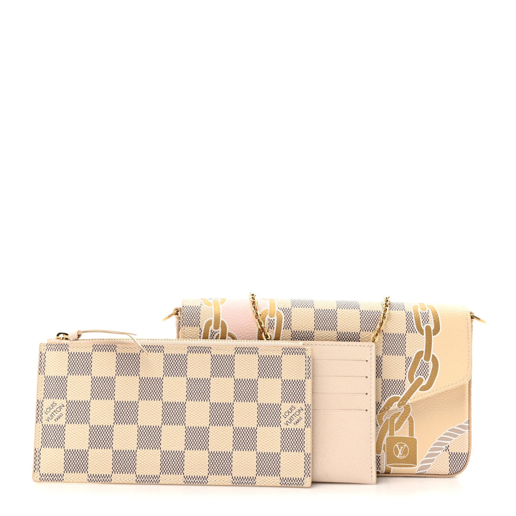 Damier Azur Nautical Pochette Felicie Chain Wallet