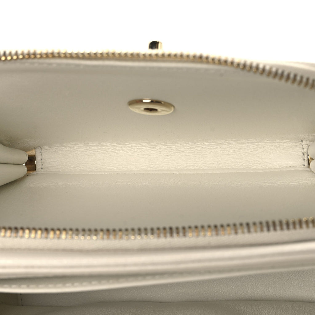 Caviar Quilted Small Business Affinity Flap White