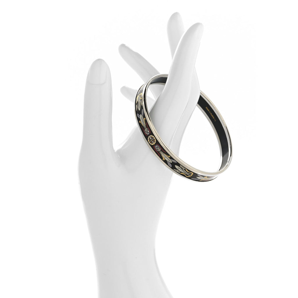 Enamel Printed Narrow Dreamcatchers Bracelet 70 Black