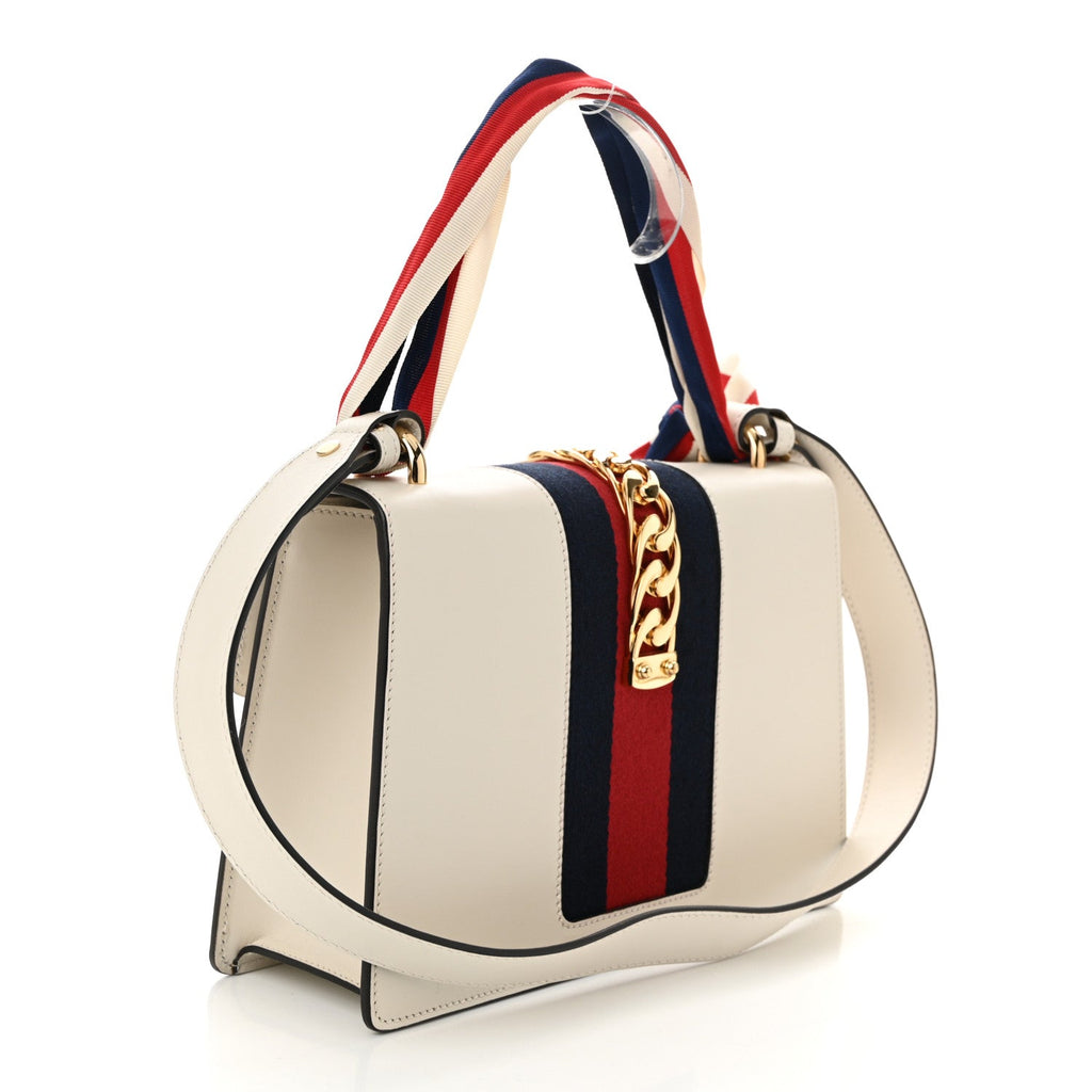 Calfskin Small Sylvie Shoulder Bag Off White