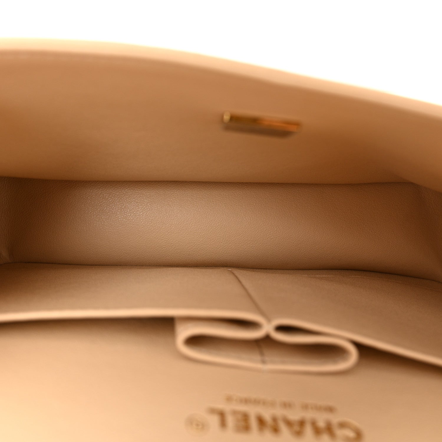 Caviar Quilted Small Double Flap Beige