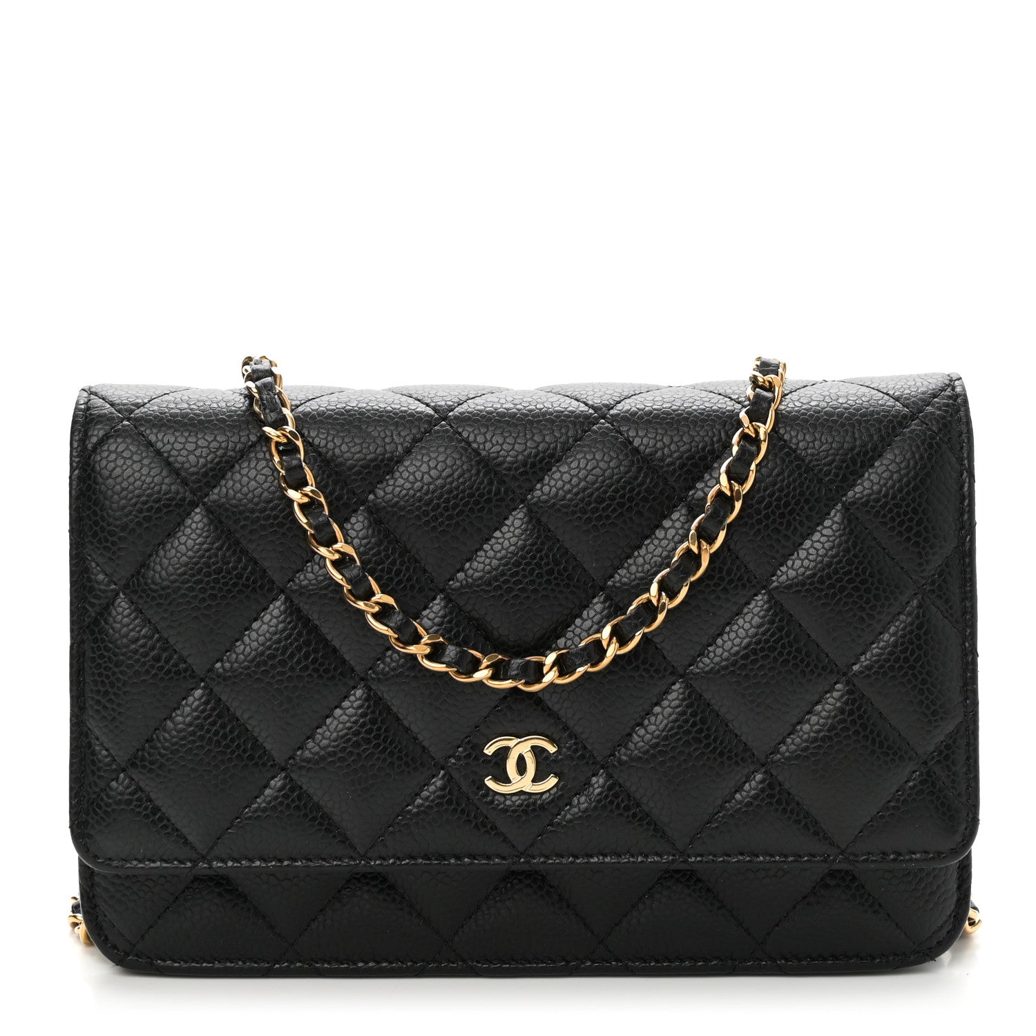 Caviar Quilted Wallet On Chain WOC Black