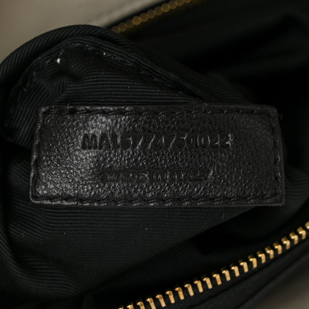 Lambskin Quilted Medium Loulou Puffer Monogram Chain Satchel Crema Soft