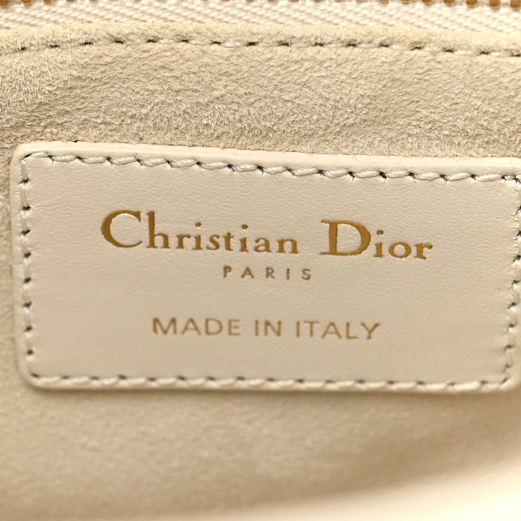 Lambskin Cannage Small Lady Dior White