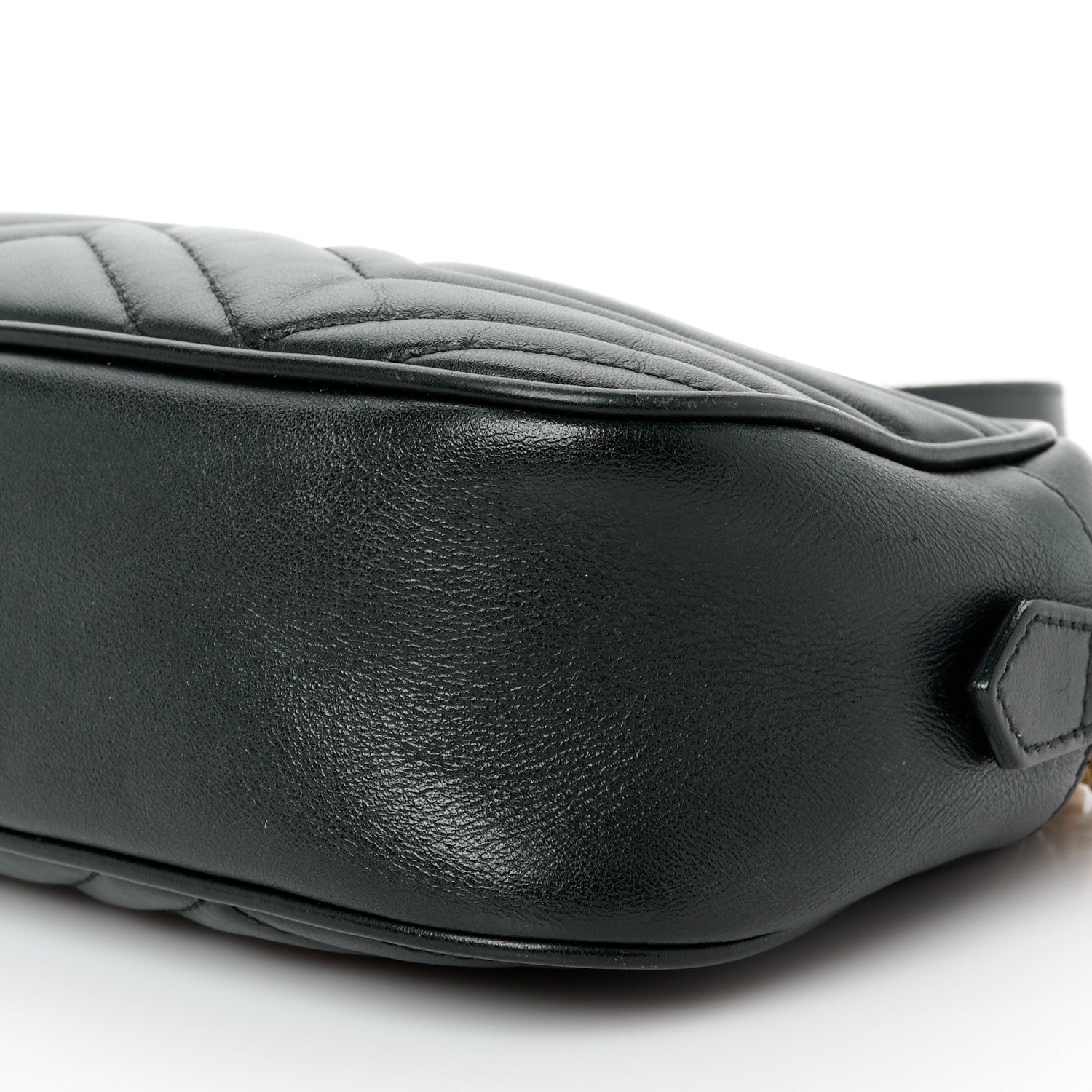 Calfskin Matelasse Small GG Marmont Chain Shoulder Bag Black