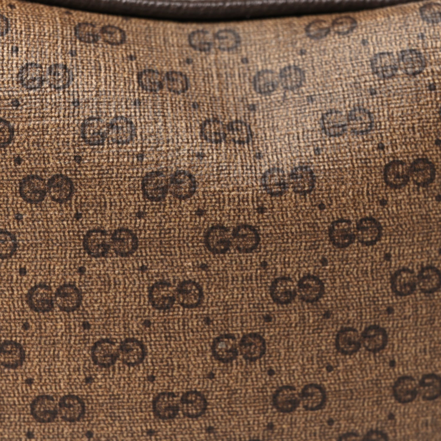 GG Supreme Monogram Textured Calfskin Web Mini Attache Hobo Beige Ebony New Acero