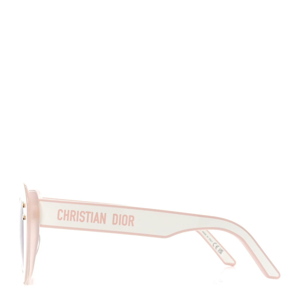 Diorpacific B3U Cat Eye Sunglasses White Pink
