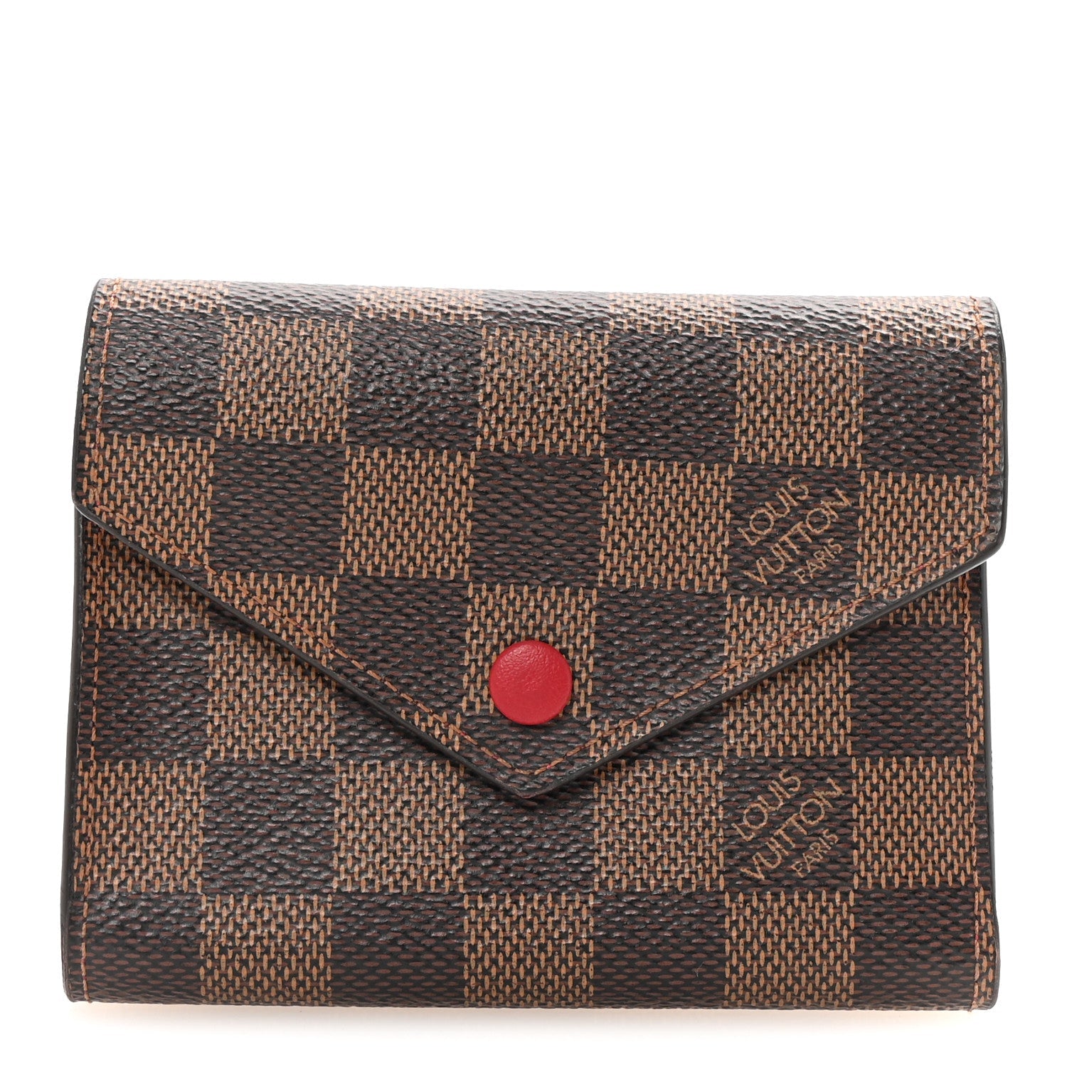 Damier Ebene Victorine Wallet Red