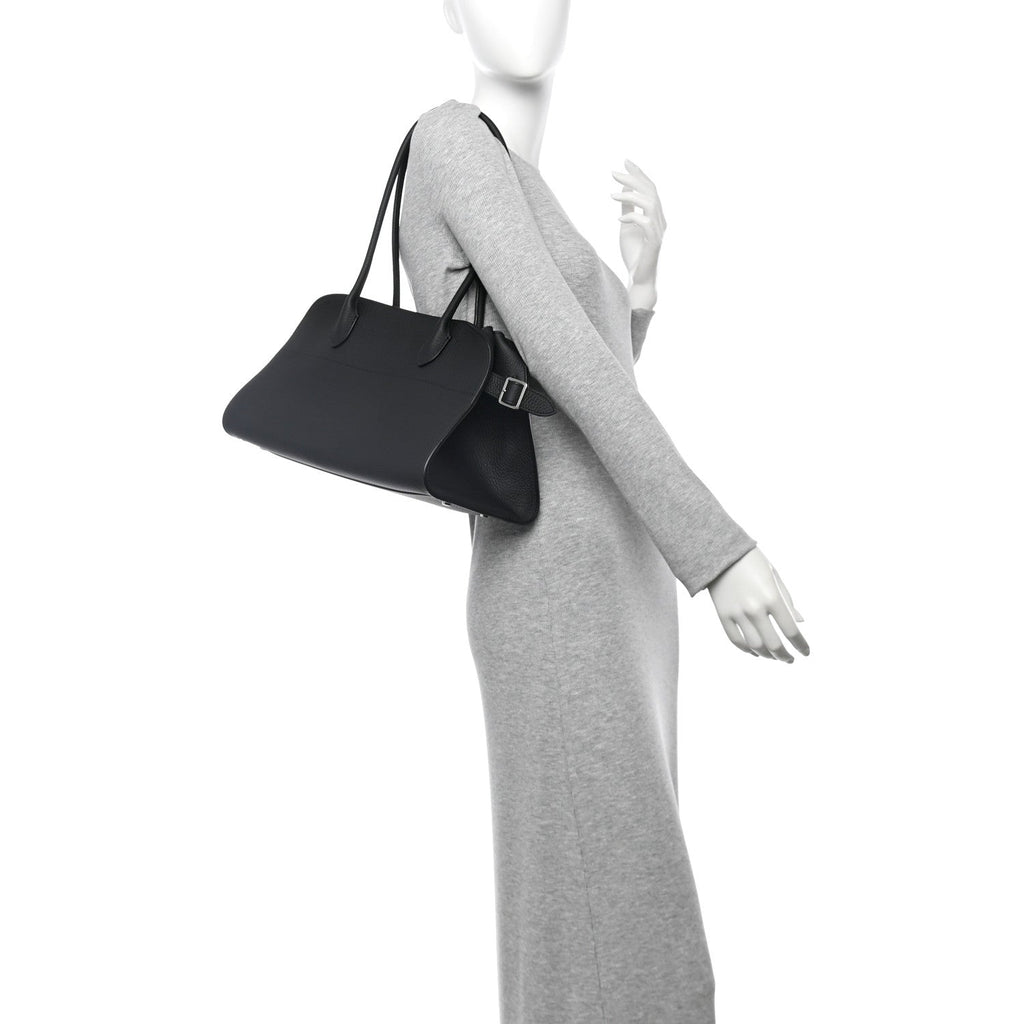 Grained Calfskin EW Margaux 12 Black