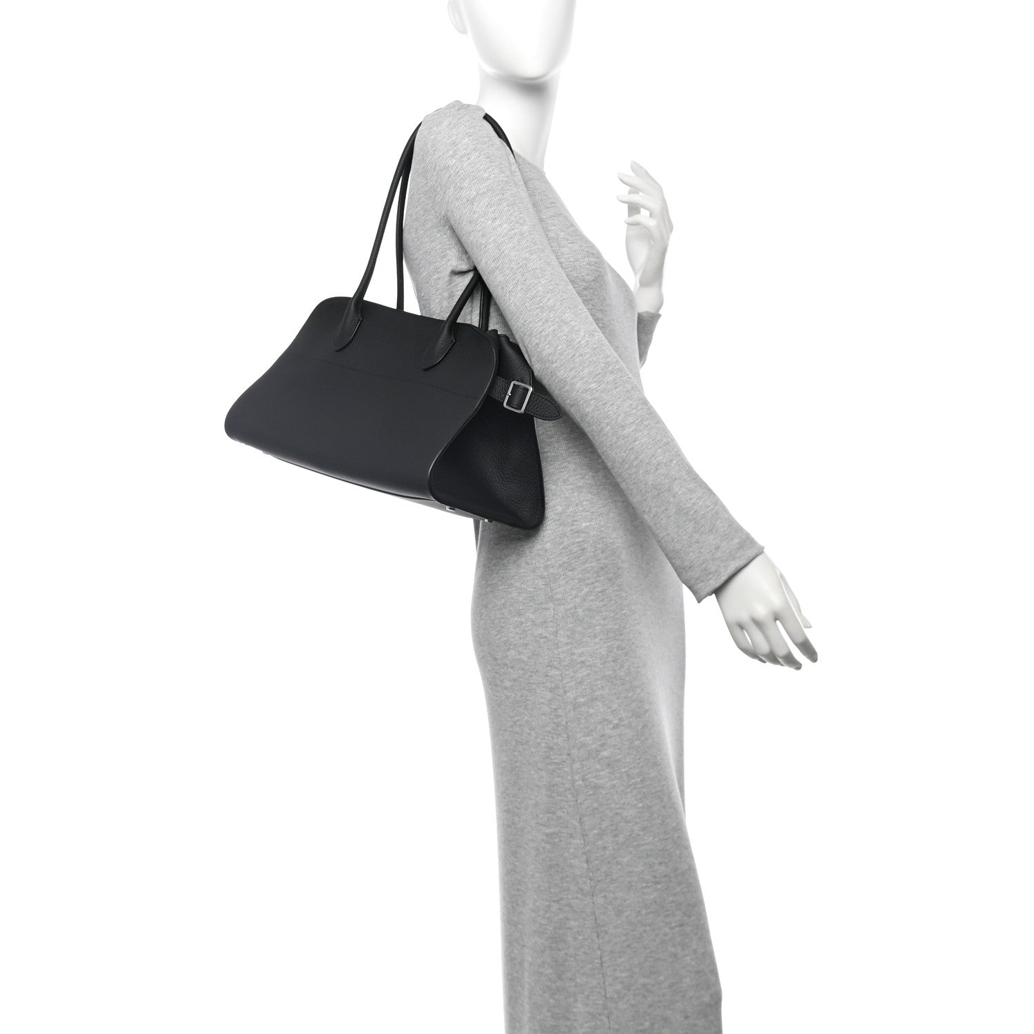 Grained Calfskin EW Margaux 12 Black