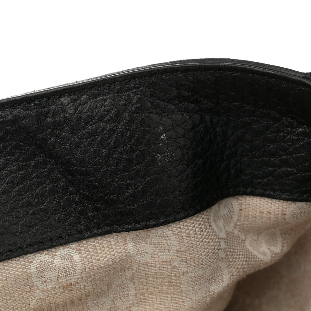 Grained Calfskin Medium Diana Bamboo Top Handle Tote Black