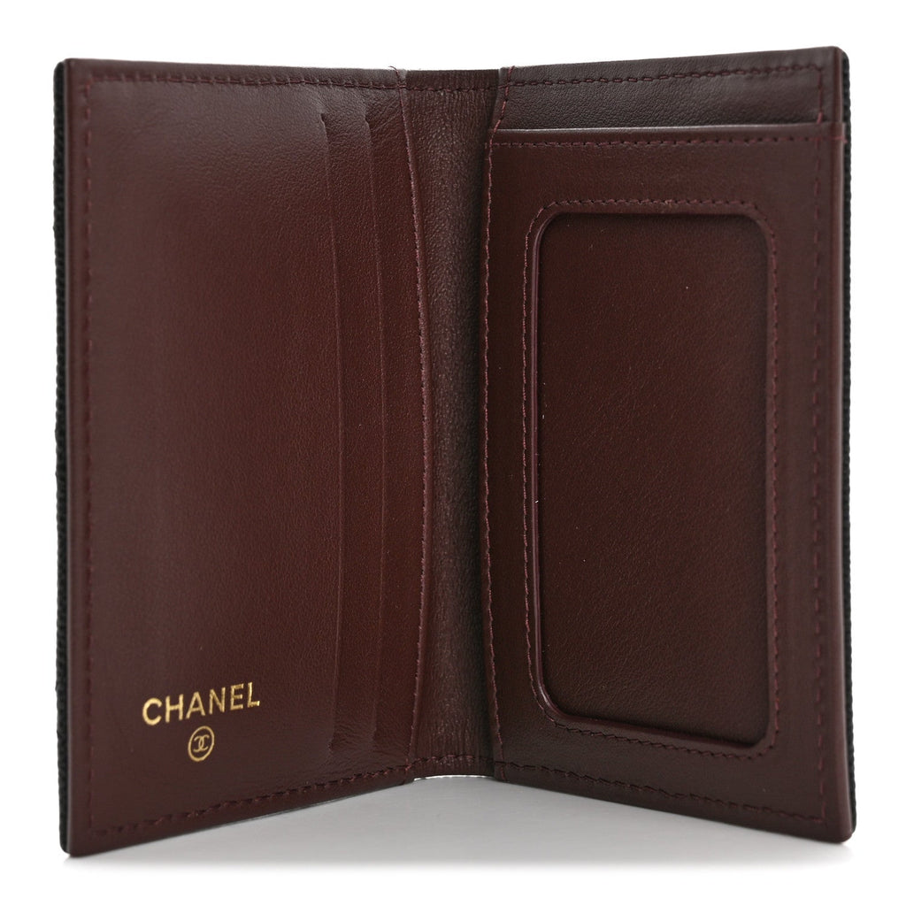 Caviar Quilted Card Holder Wallet Black