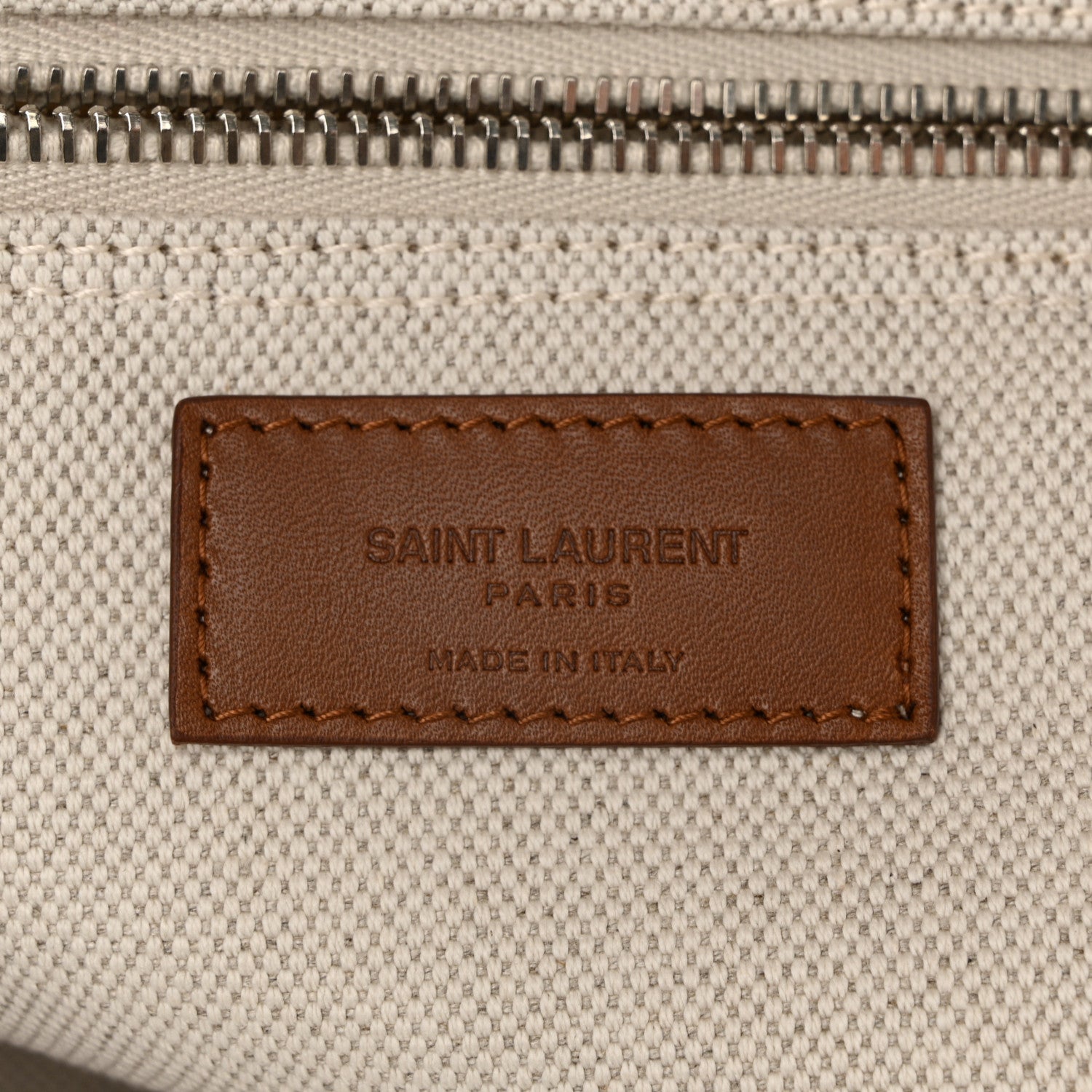 Linen Calfskin Rive Gauche Tote Greggio Brick