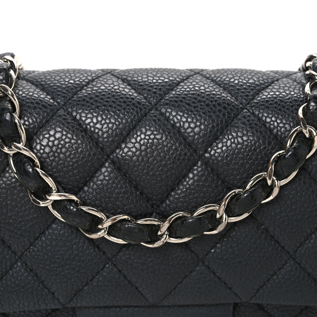 Caviar Quilted Mini Rectangular Flap Black