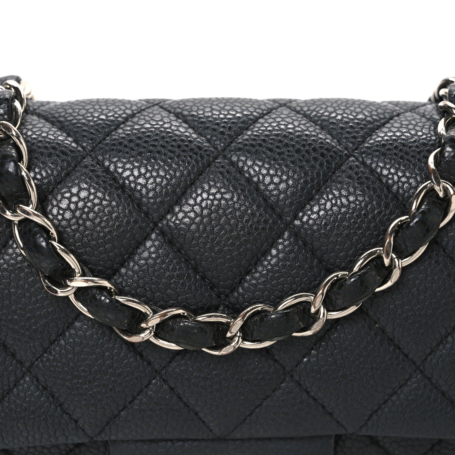Caviar Quilted Mini Rectangular Flap Black