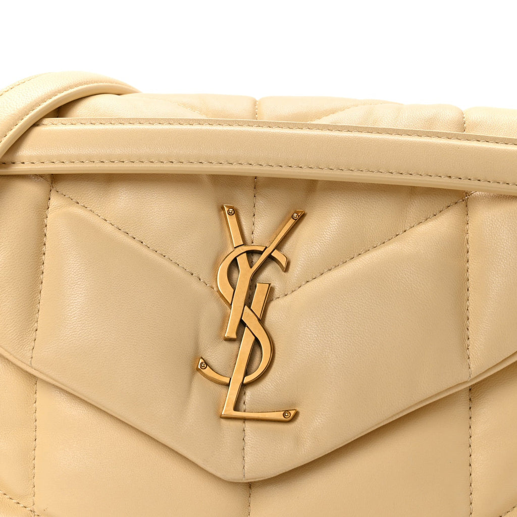 Lambskin Quilted Small Loulou Puffer Monogram Chain Satchel Jaune Pale