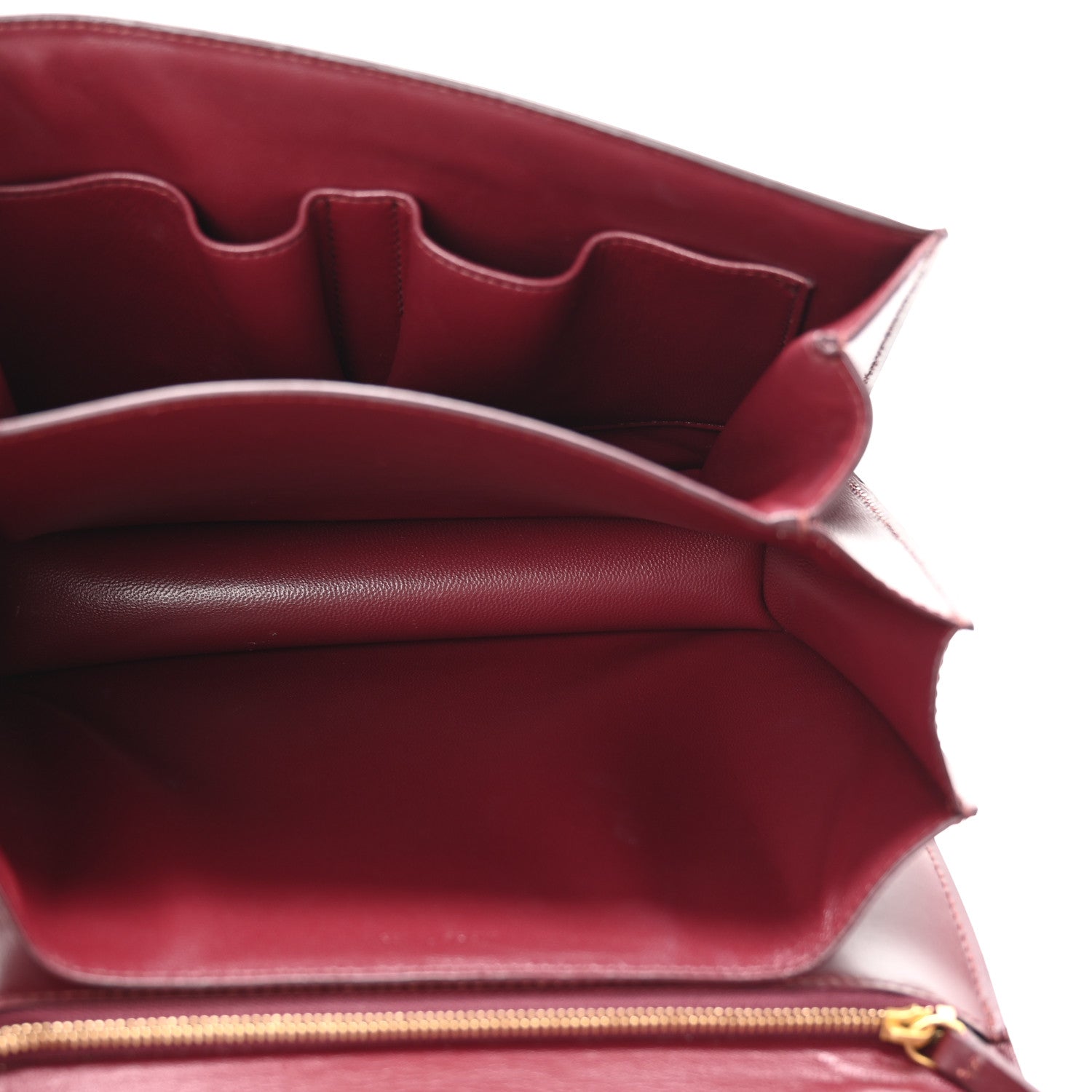 Box Calfskin Medium Classic Box Flap Bag Burgundy