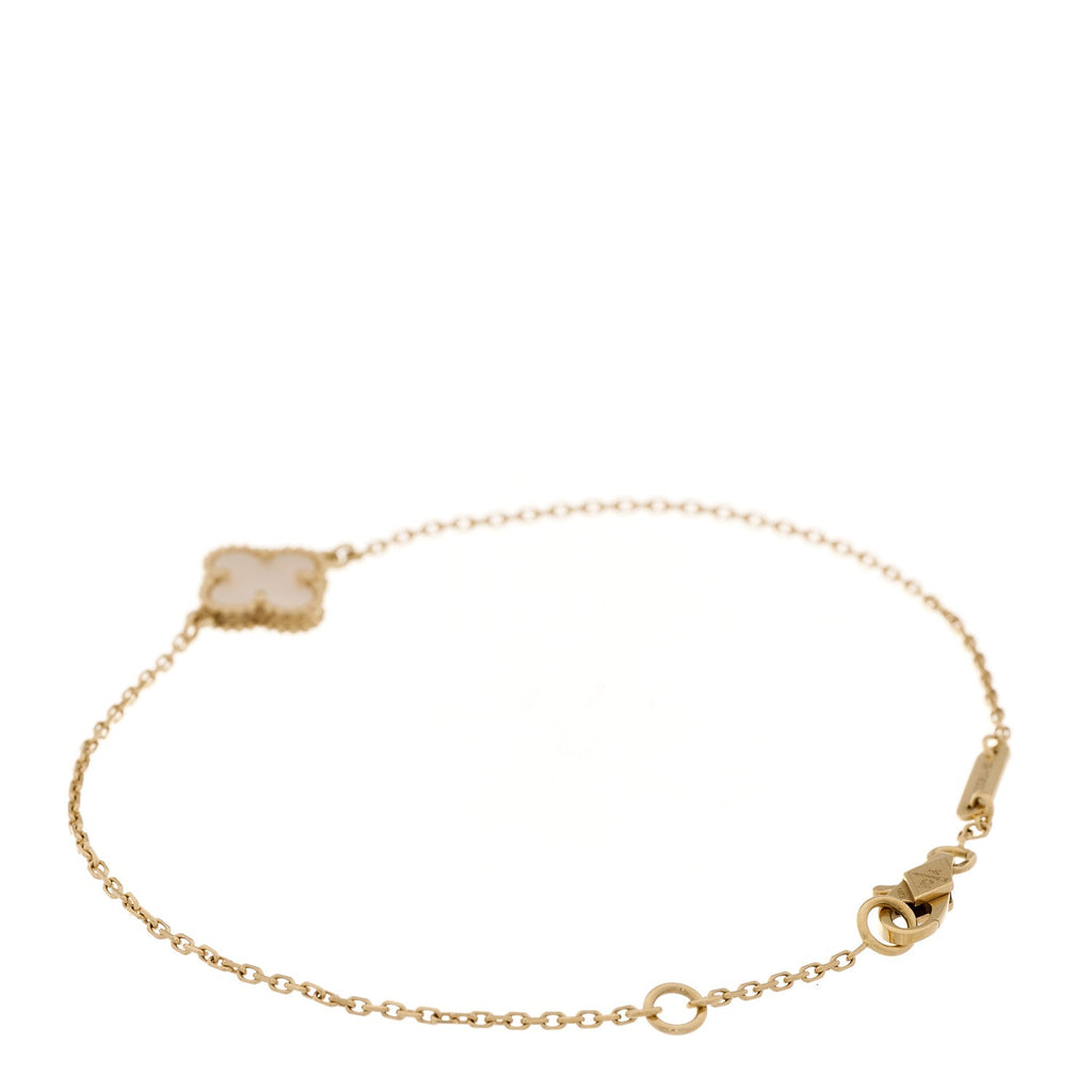 18K Yellow Gold Mother of Pearl Sweet Alhambra Bracelet