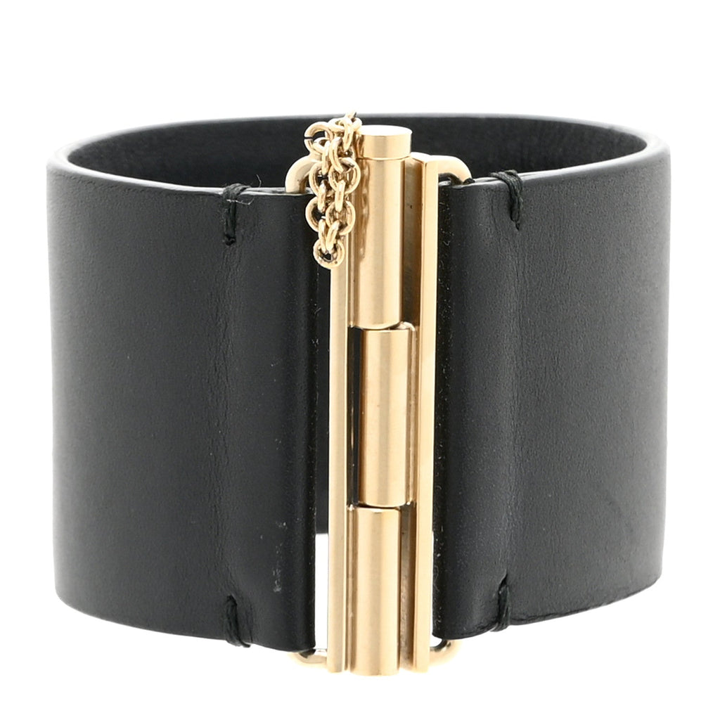 Calfskin CC Wide Cuff M Black Gold