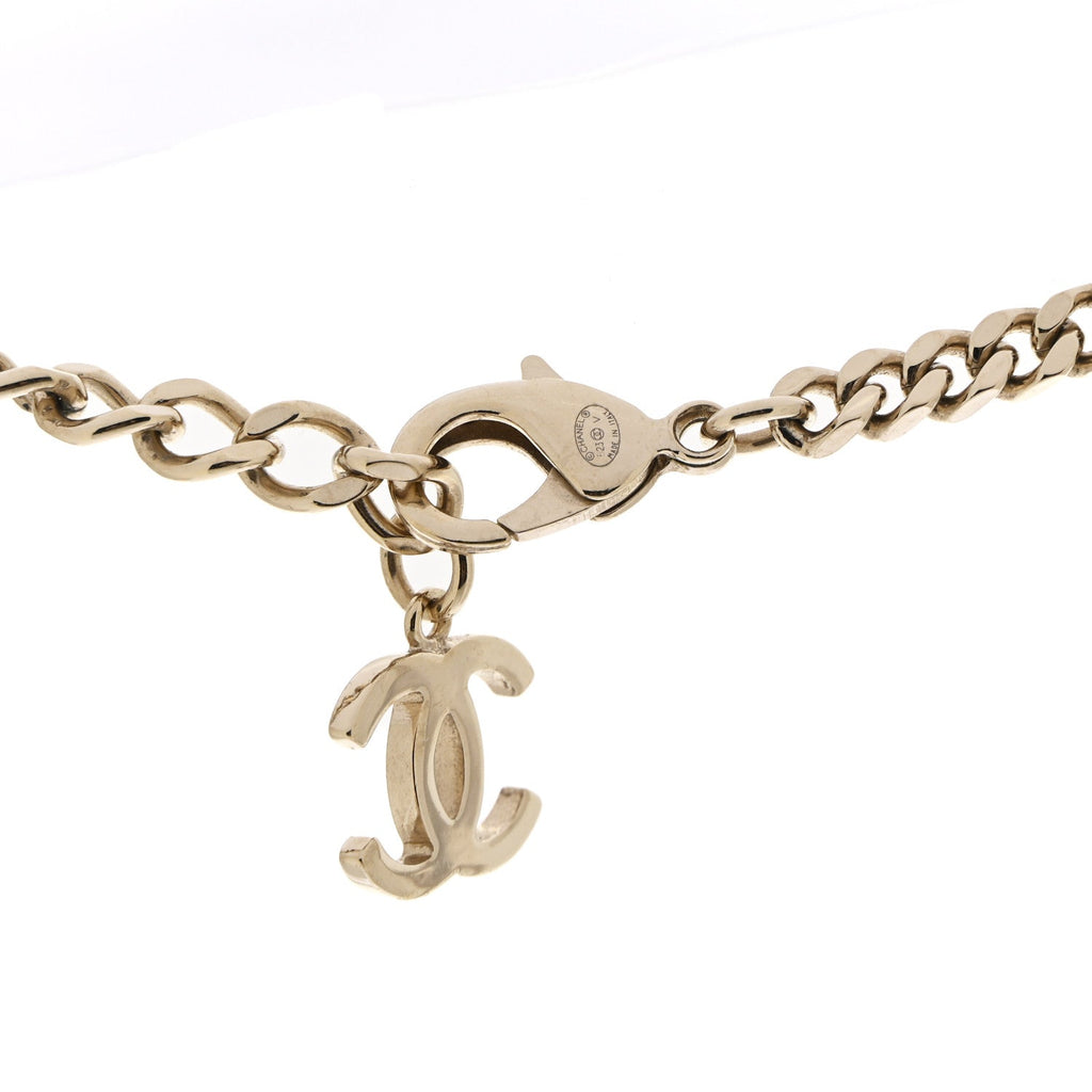 Crystal Chain CC Link Choker Gold Silver