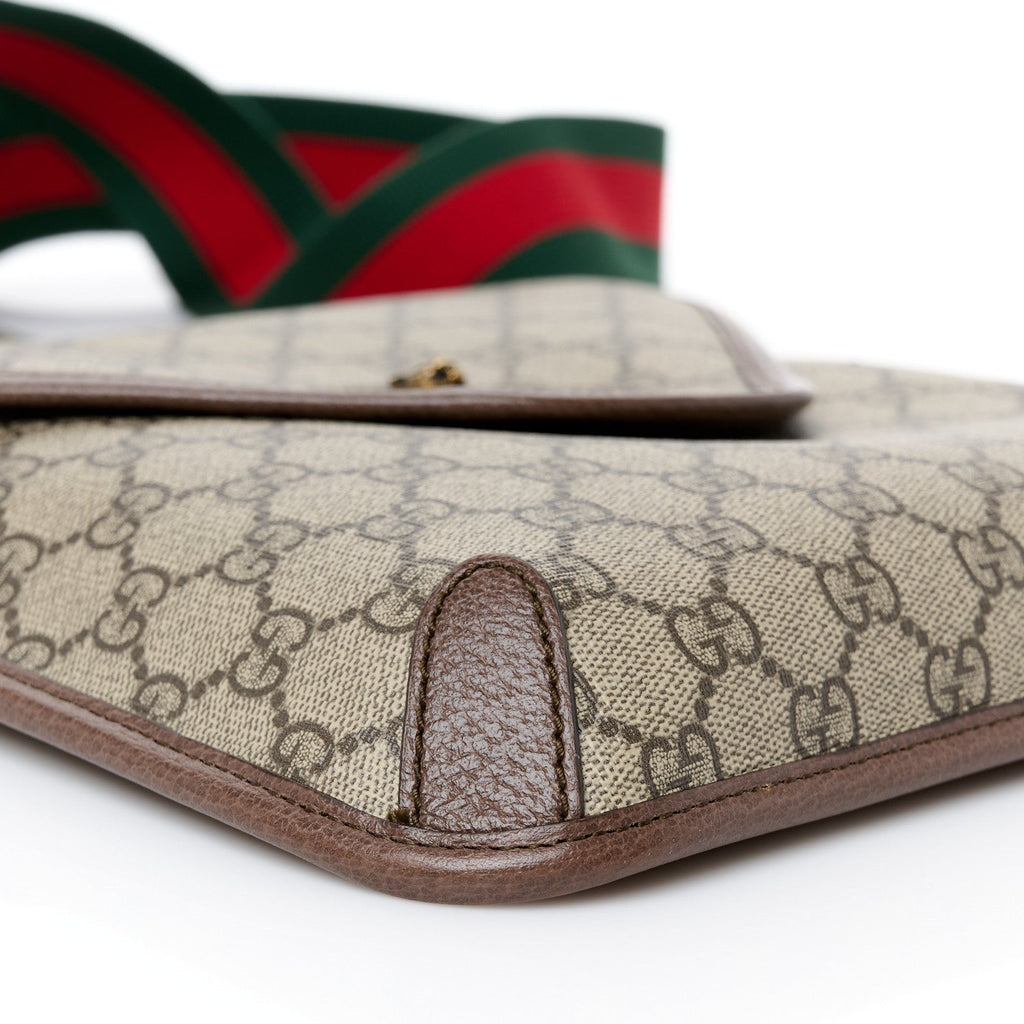 GG Supreme Monogram Web Medium Neo Vintage Flap Messenger Bag Beige New Acero