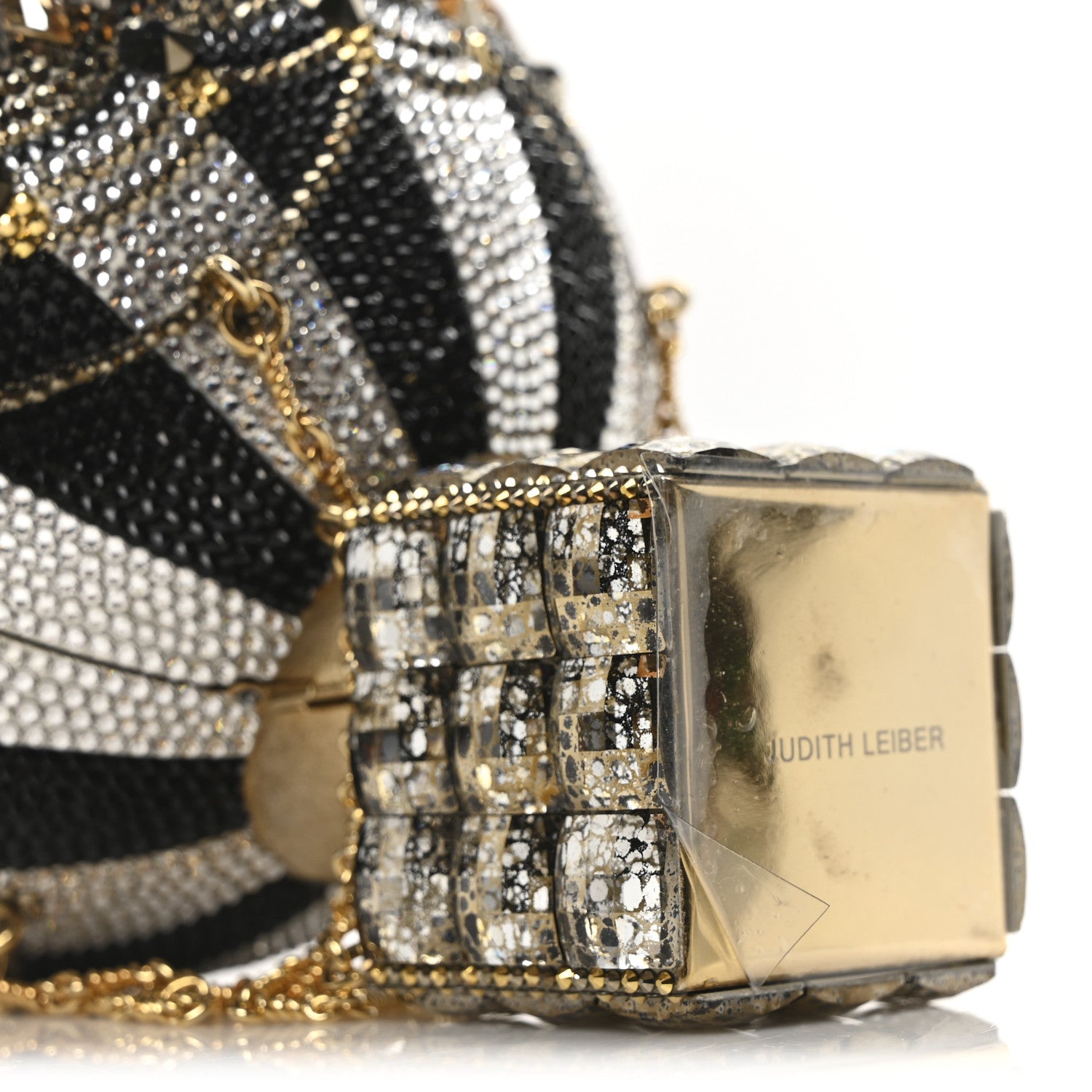 Crystal Pearl Amelia Hot Air Balloon Minaudiere Clutch Gold