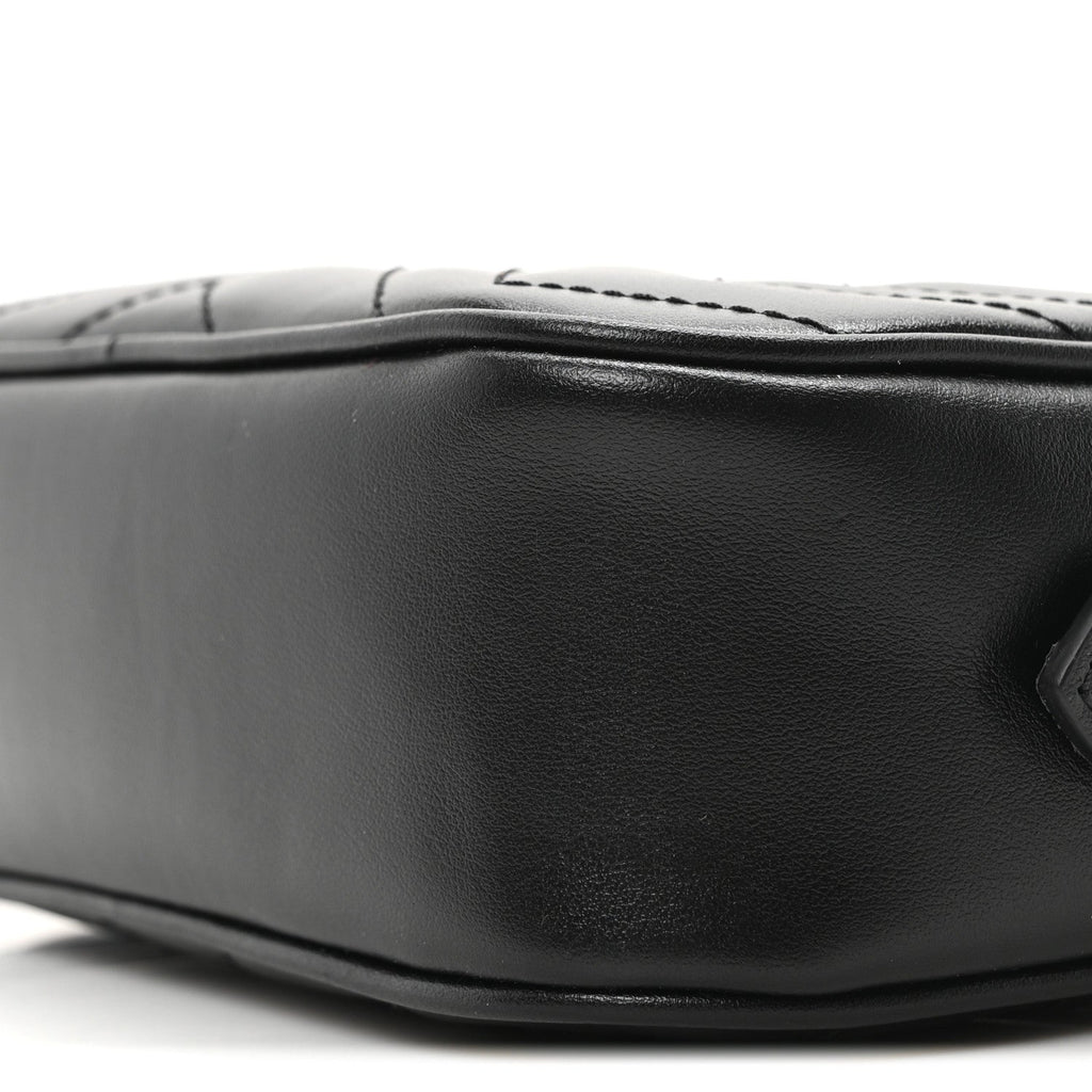 Calfskin Matelasse Mini GG Marmont Chain Shoulder Bag Black