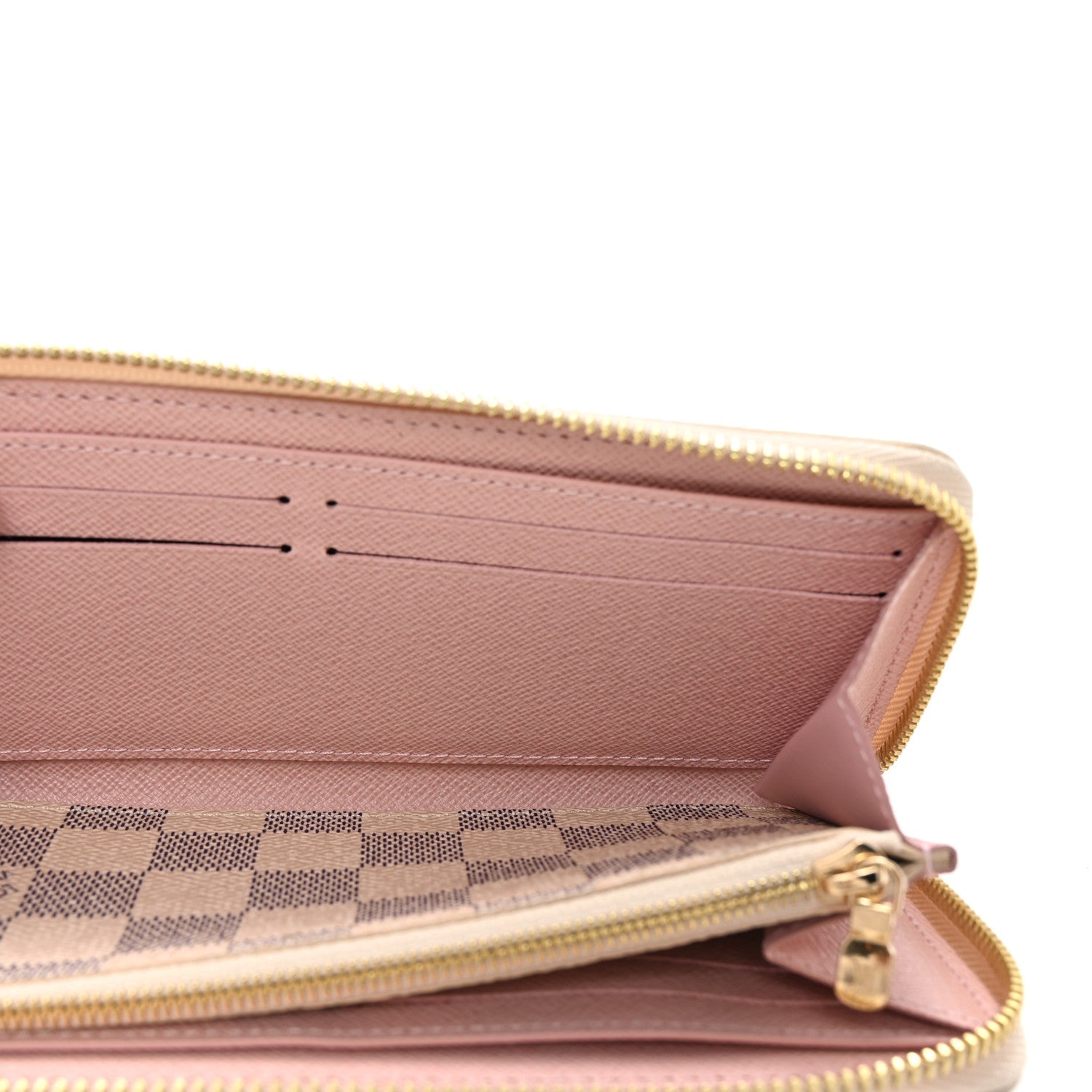 Damier Azur Clemence Wallet Rose Ballerine