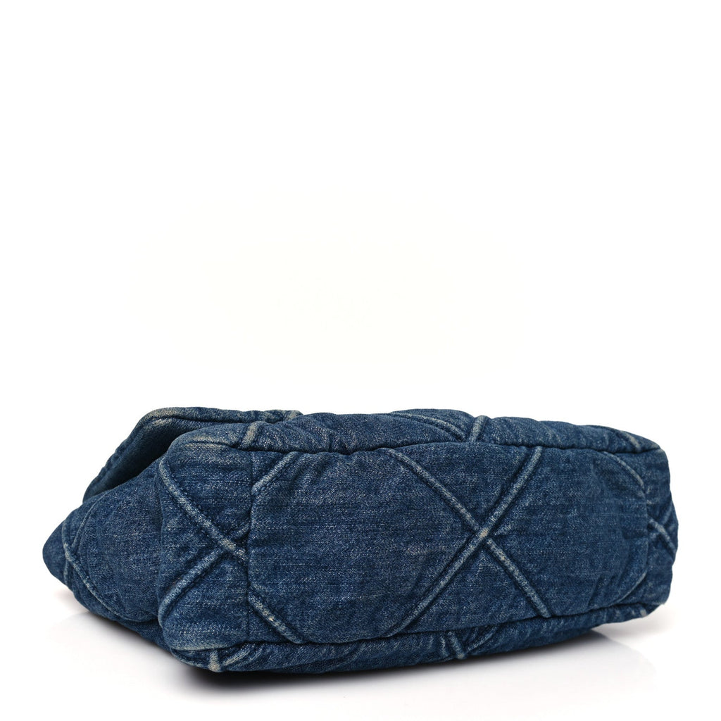 Denim Quilted Medium Chanel 19 Flap Blue