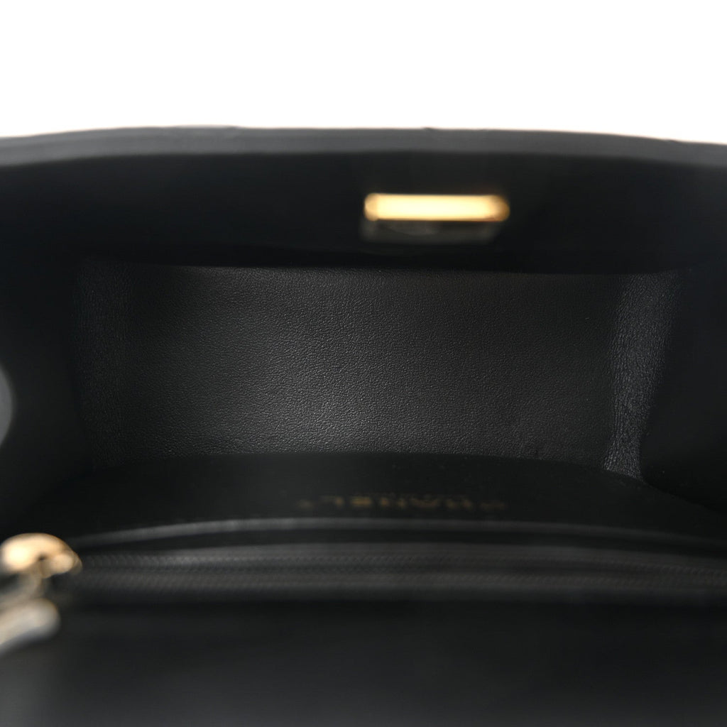 Lambskin Quilted Mini Square Flap Black