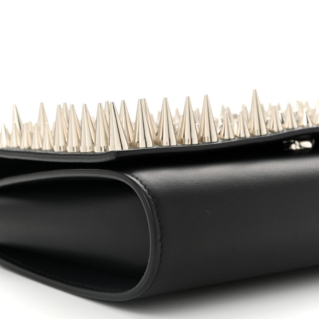 Calfskin Spikes Paloma Clutch Black