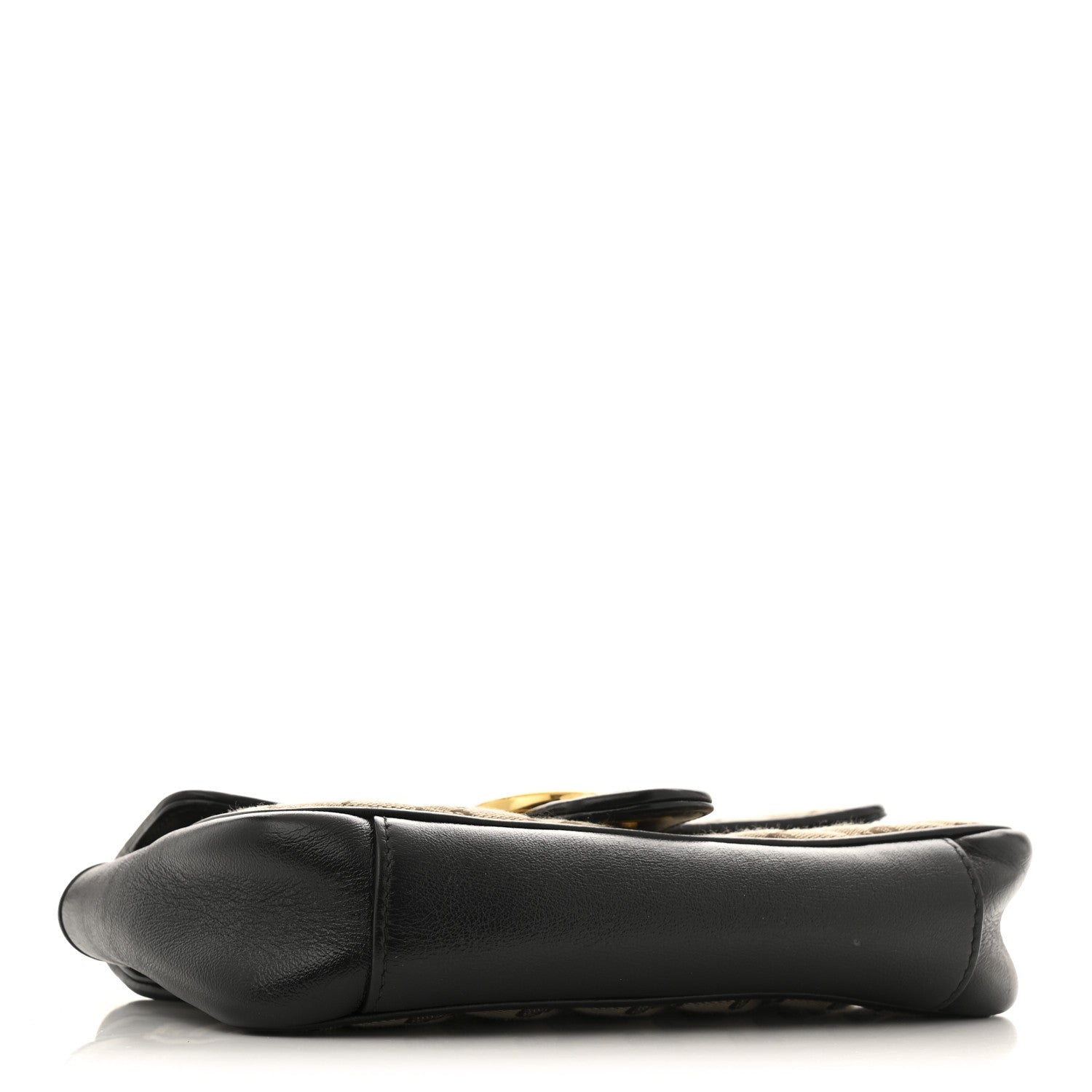 Monogram Matelasse Diagonal Small GG Marmont Shoulder Bag Beige Black