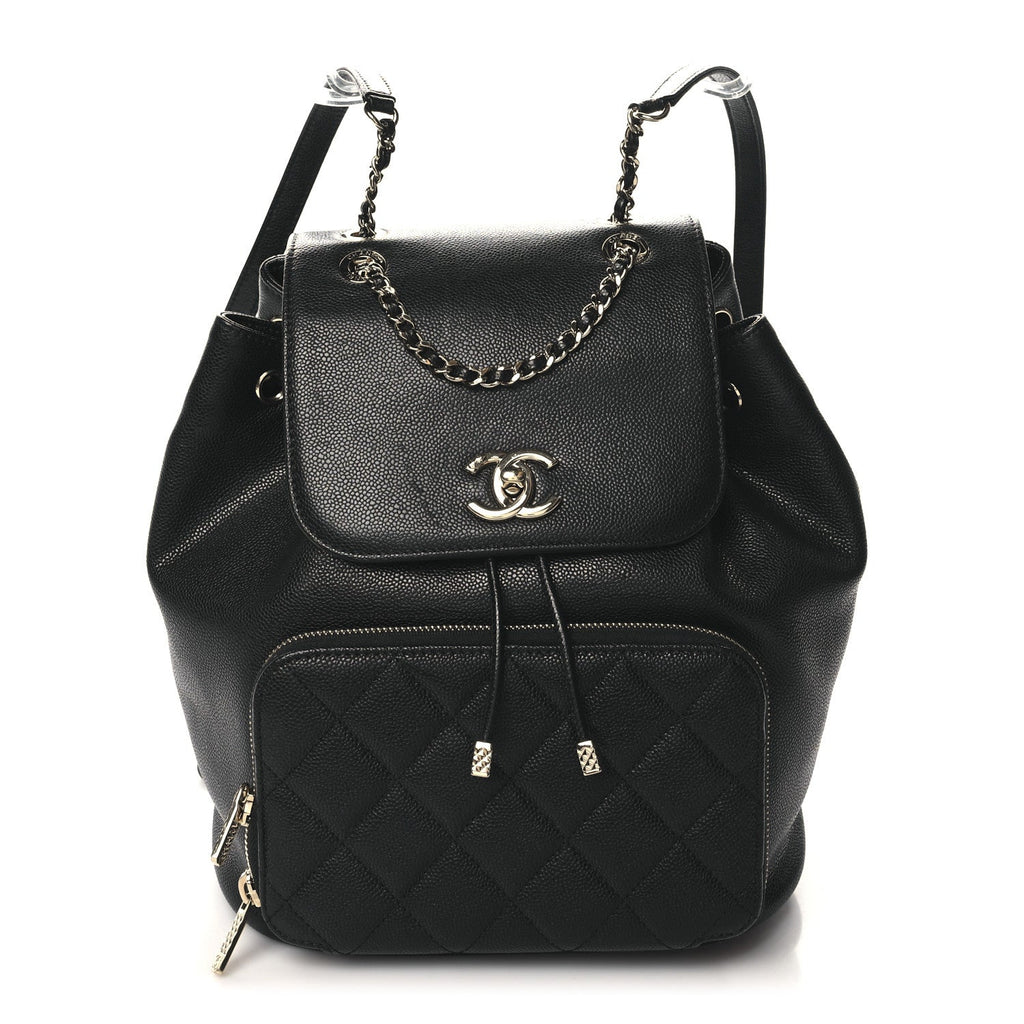 Caviar Quilted Business Affinity Backpack Black