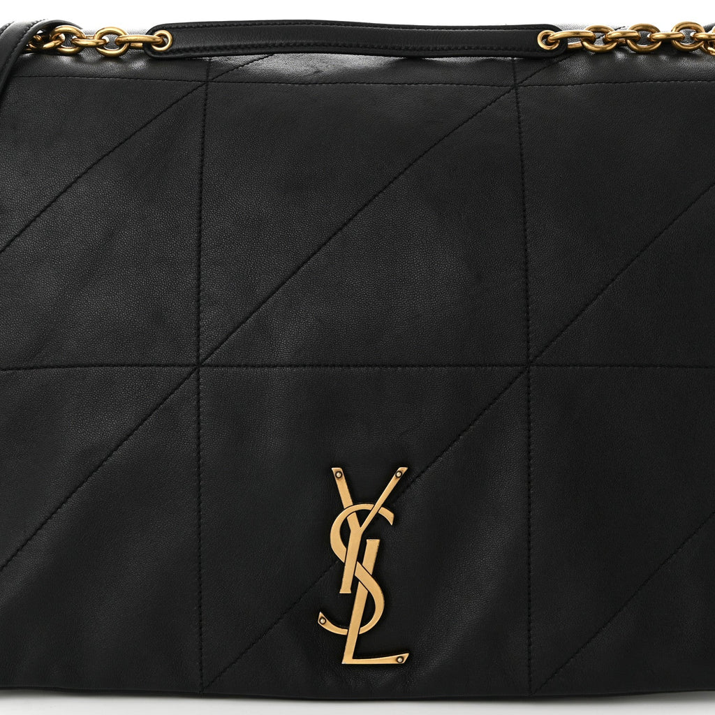 Lambskin Matelasse Monogram Large Jamie 4.3 Black