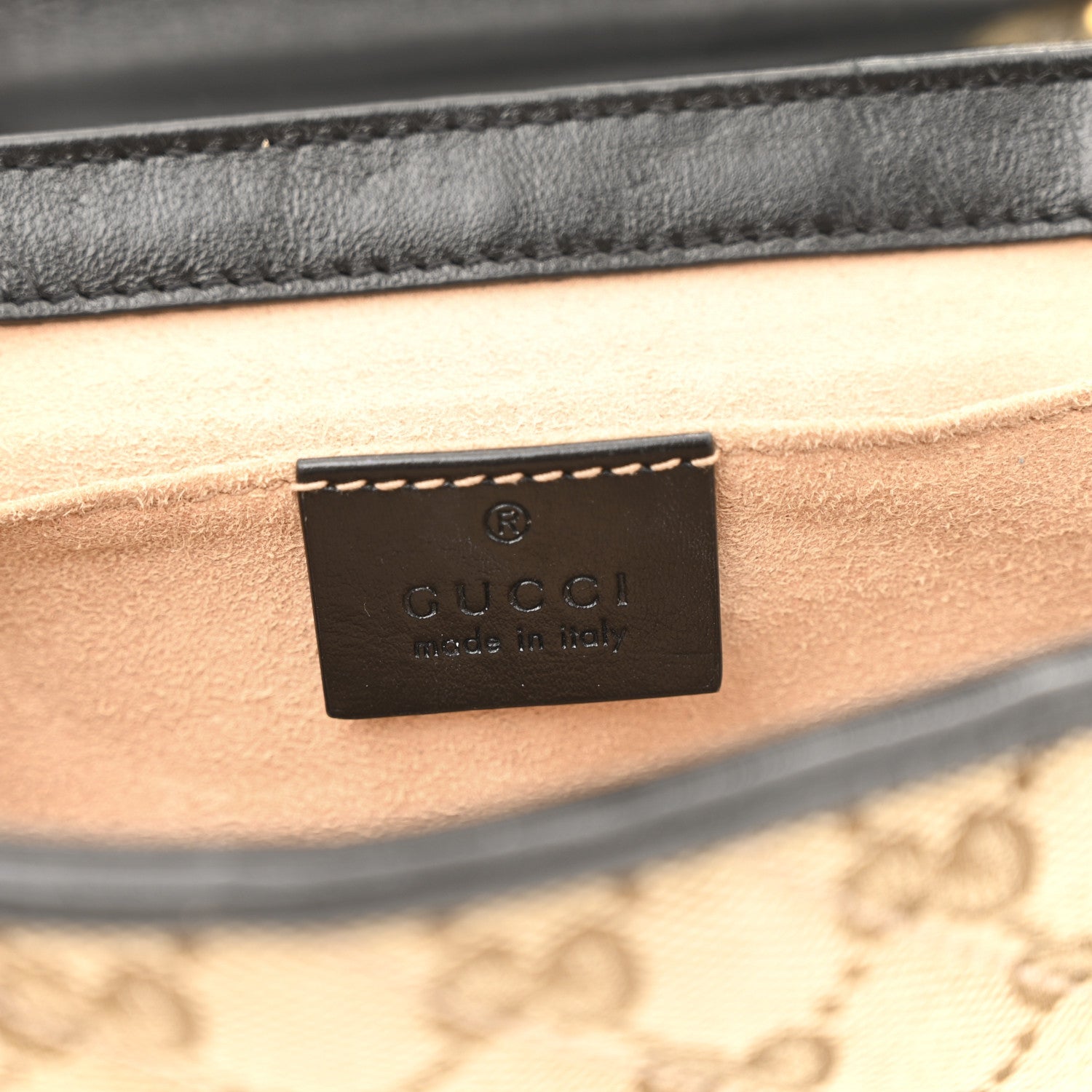 Monogram Matelasse Diagonal Small GG Marmont Shoulder Bag Beige Black