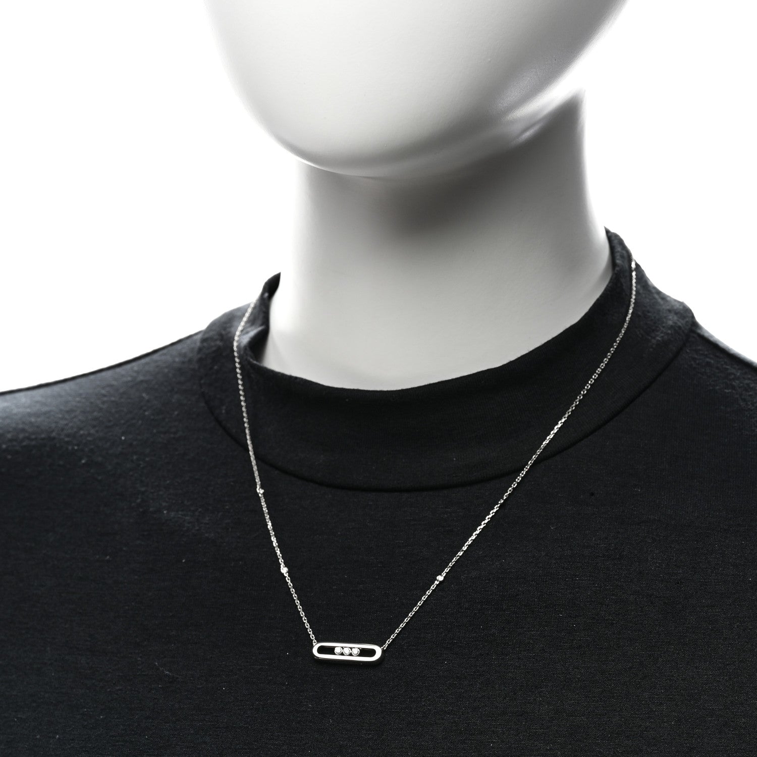 18K White Gold Diamond Baby Move Necklace