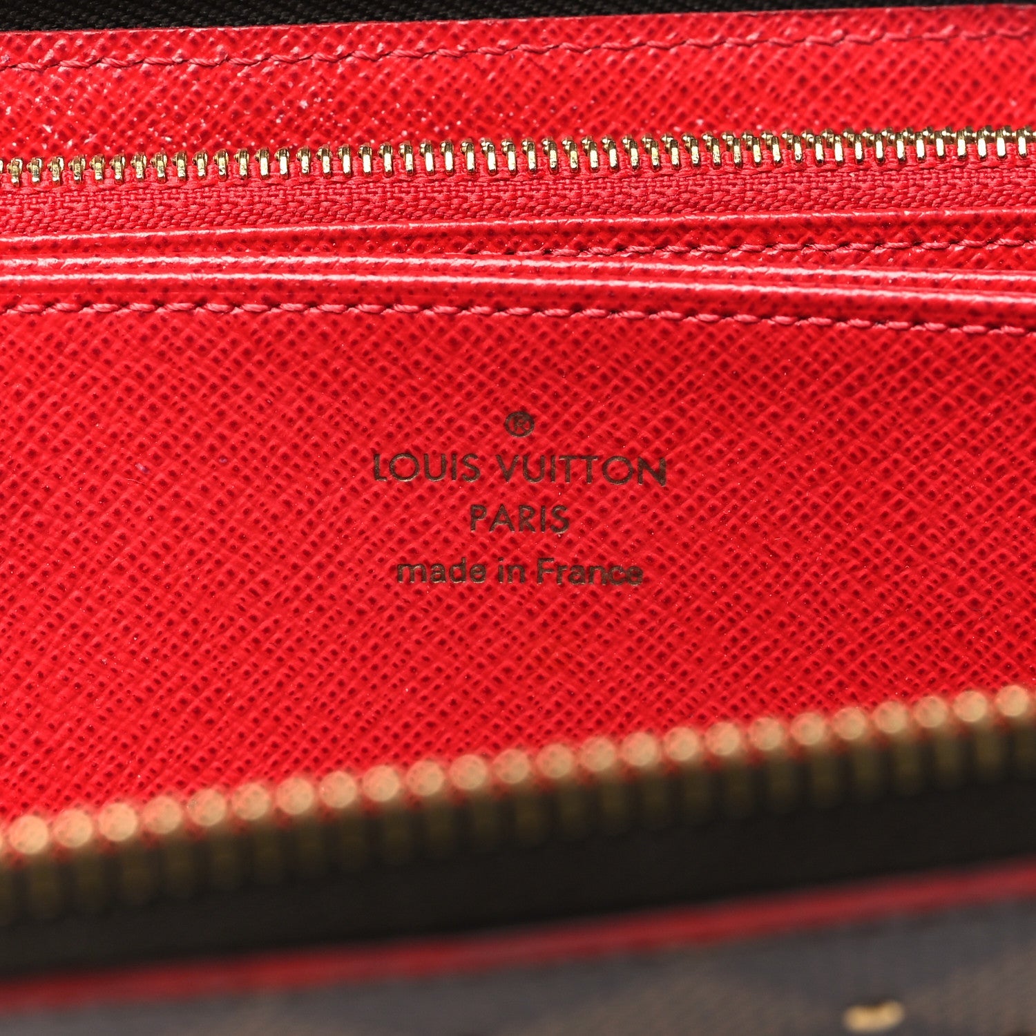 Damier Ebene Studded Zippy Wallet Cherry