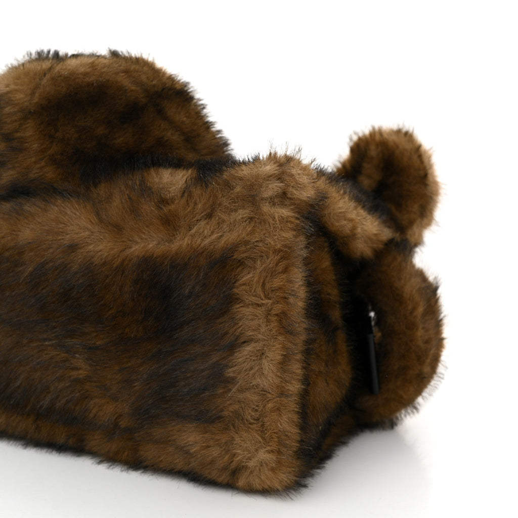 Faux Fur The Teddy Bear Tote Bag Ebony