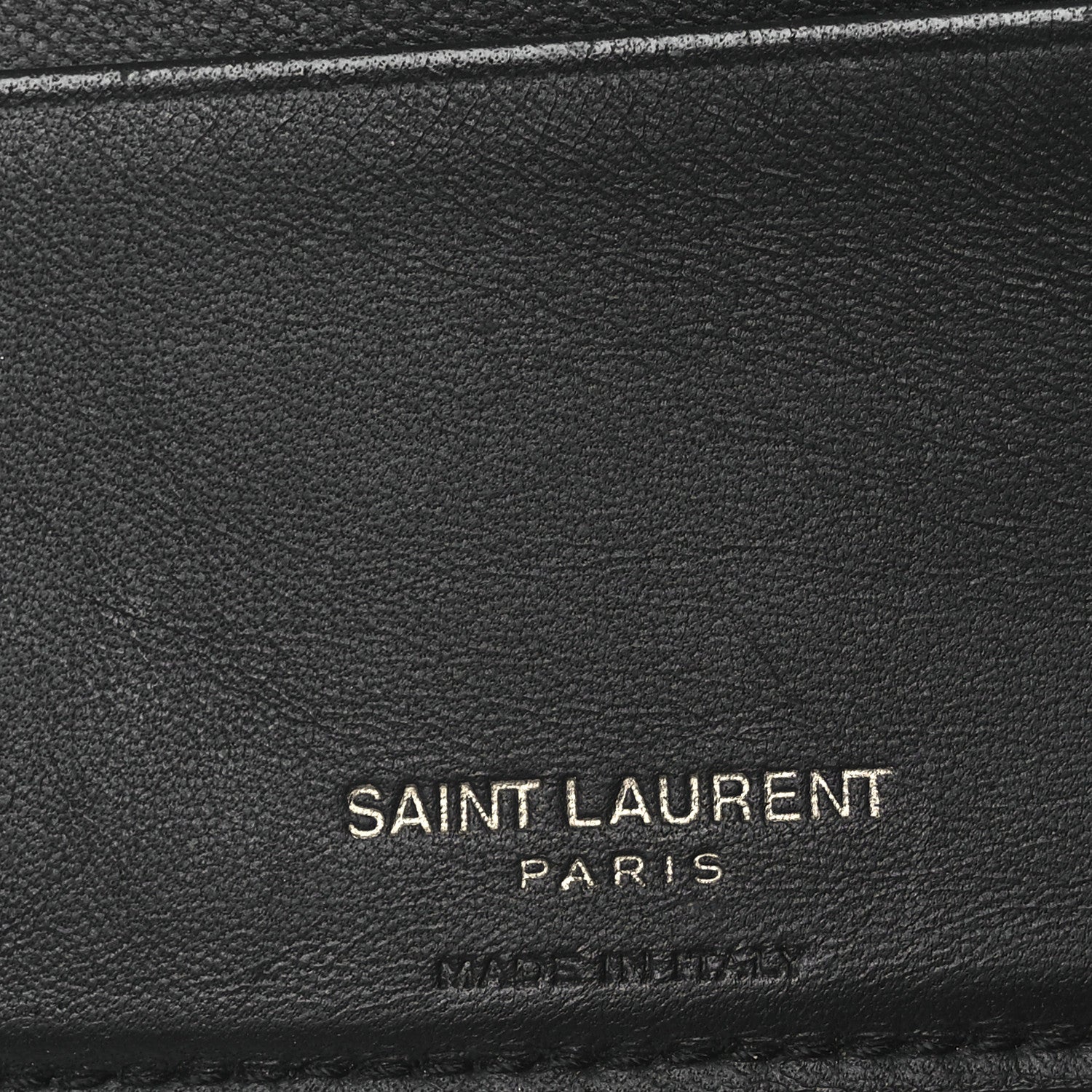 Calfskin Crocodile Embossed Tiny Cassandre East West Wallet Black