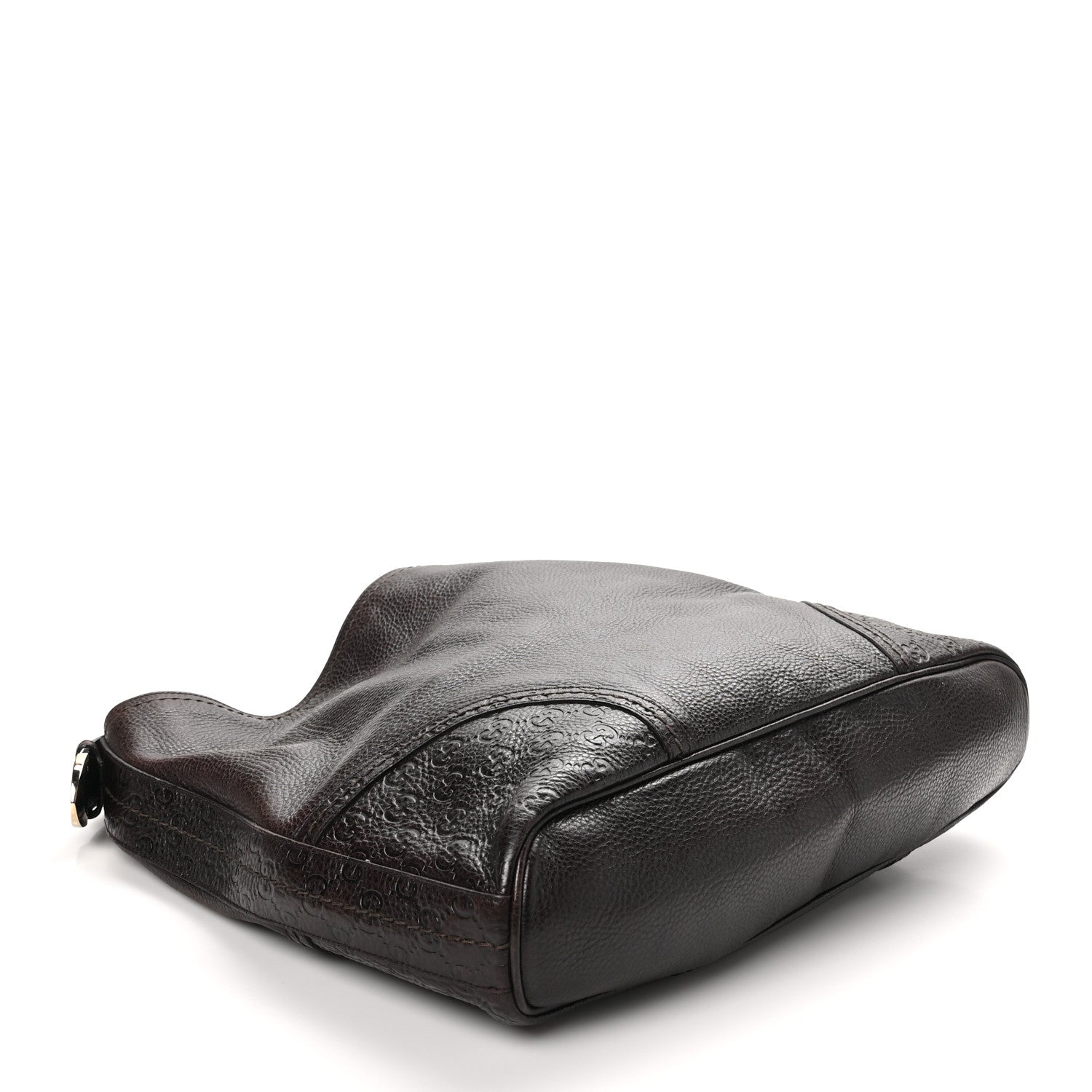 Calfskin Guccissima Trim Large Signoria Hobo Dark Brown