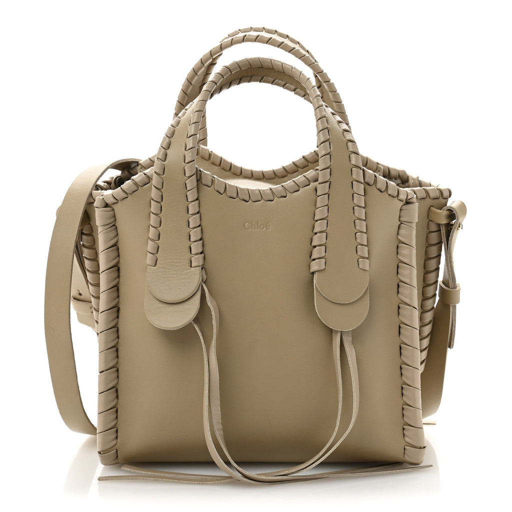 Calfskin Small Mony Tote Argil Brown