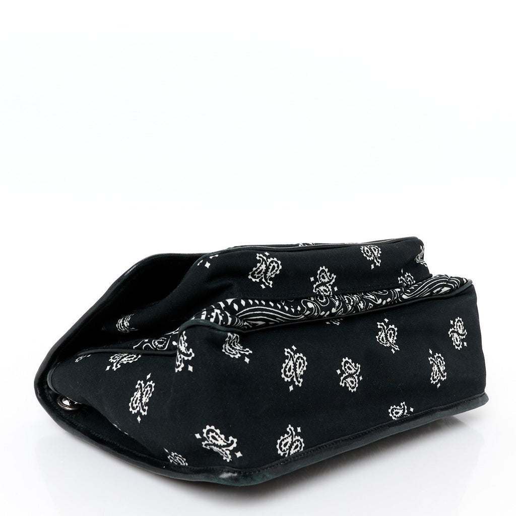 Cotton Bandana Monogram Medium Niki Chain Satchel Black White