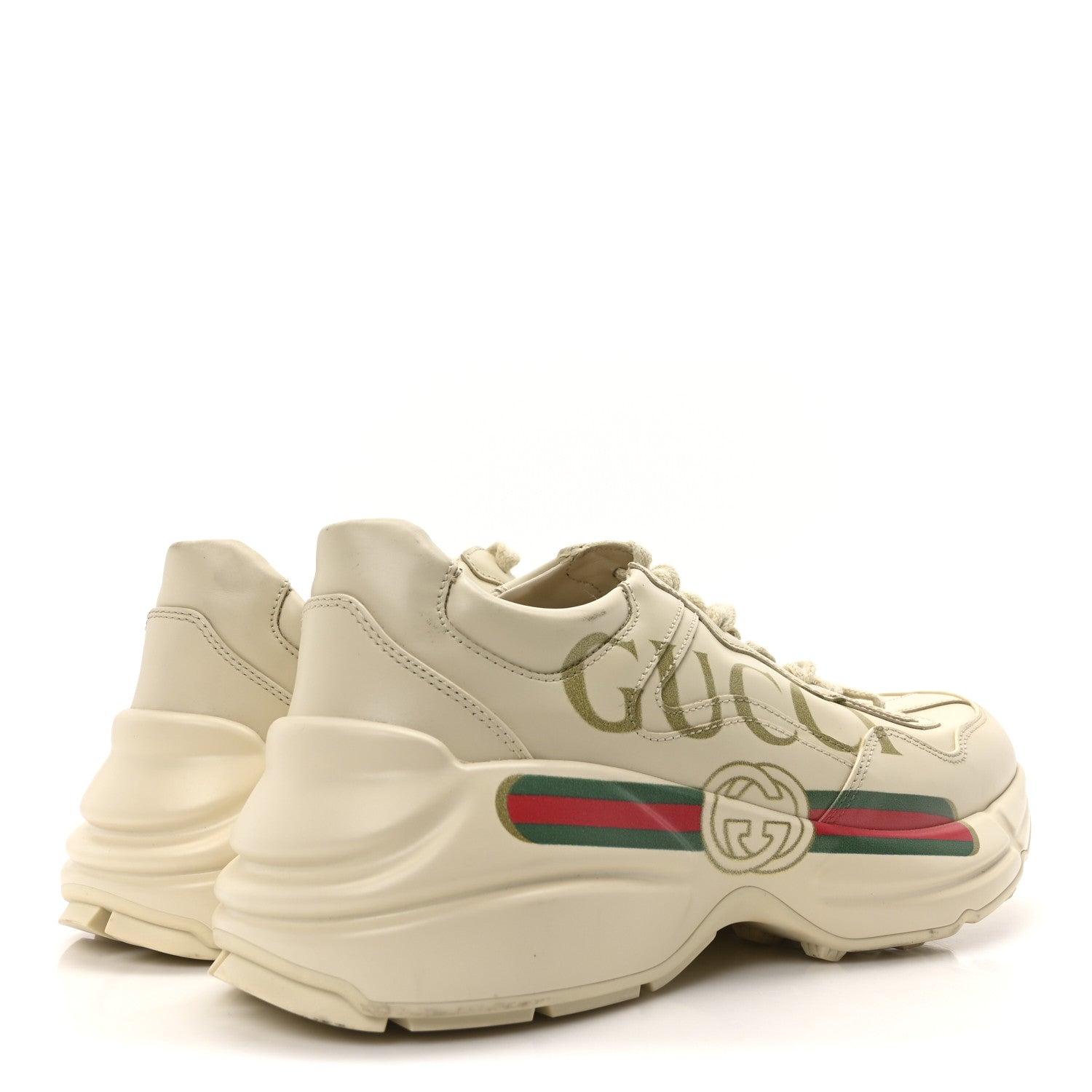 Calfskin Logo Womens Rhyton Sneakers 38 Ivory